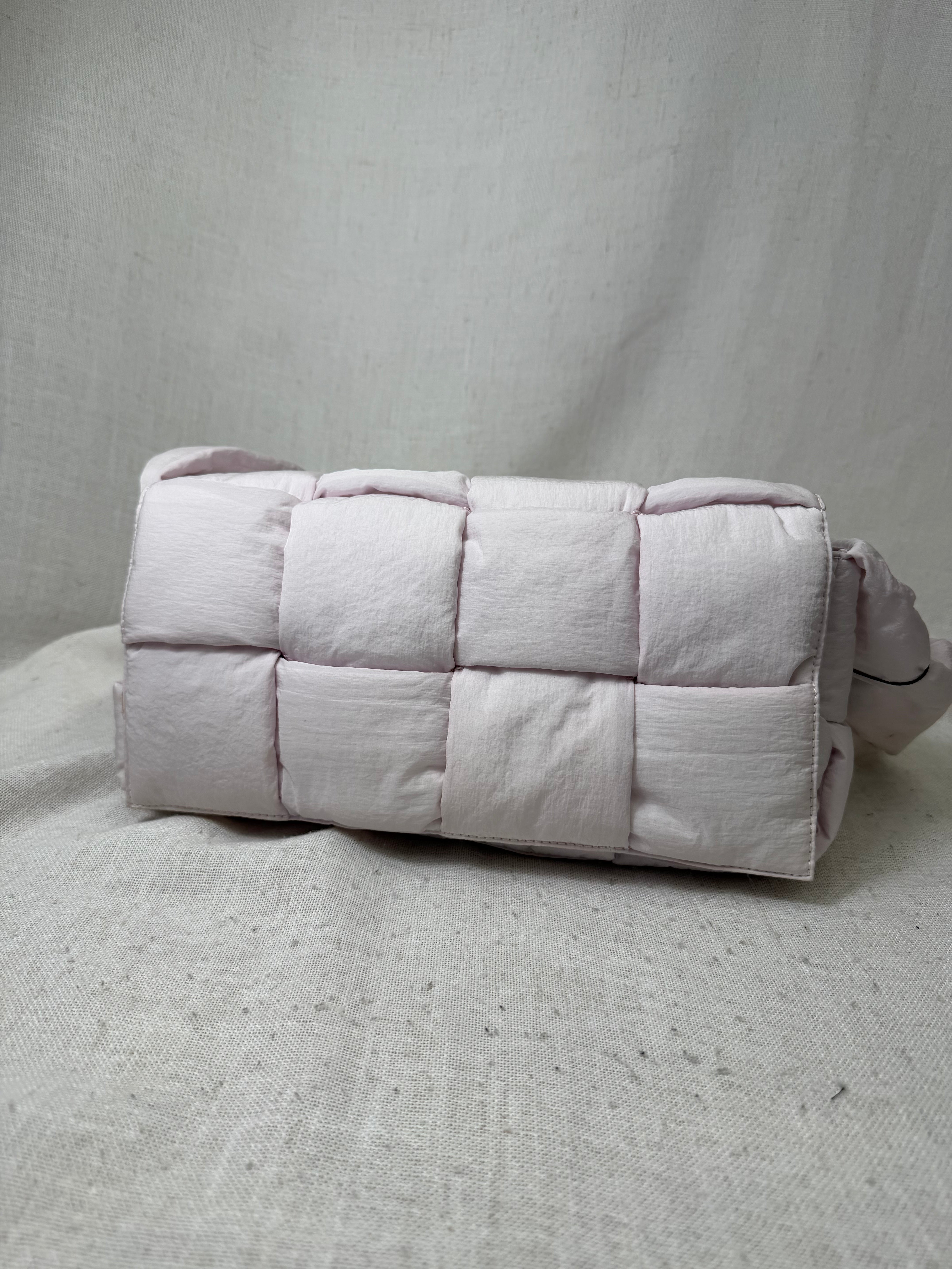 Bottega Veneta Pink Nylon Padded Tech Cassette Crossbody Bag