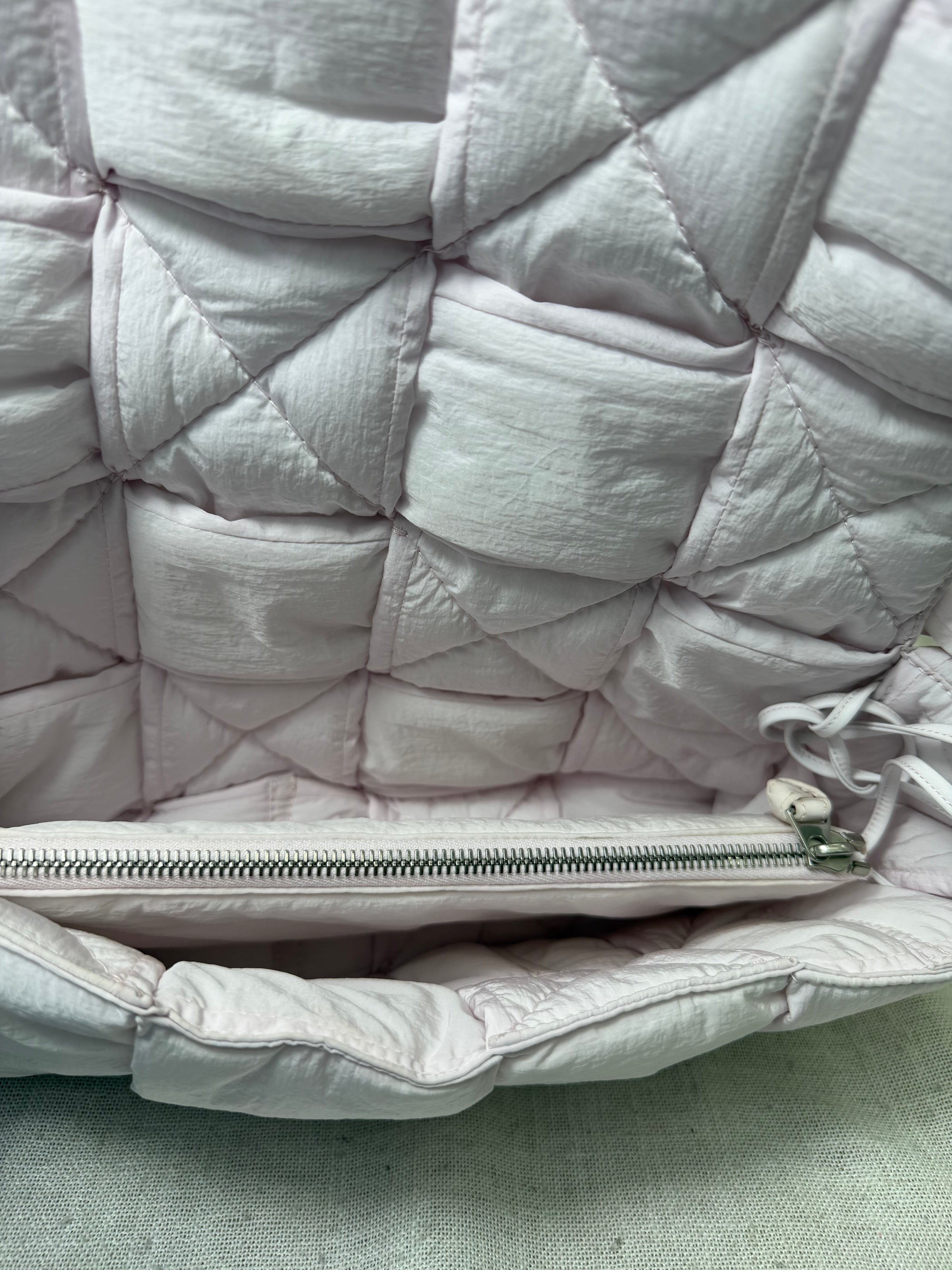 Bottega Veneta Pink Nylon Padded Tech Cassette Crossbody Bag