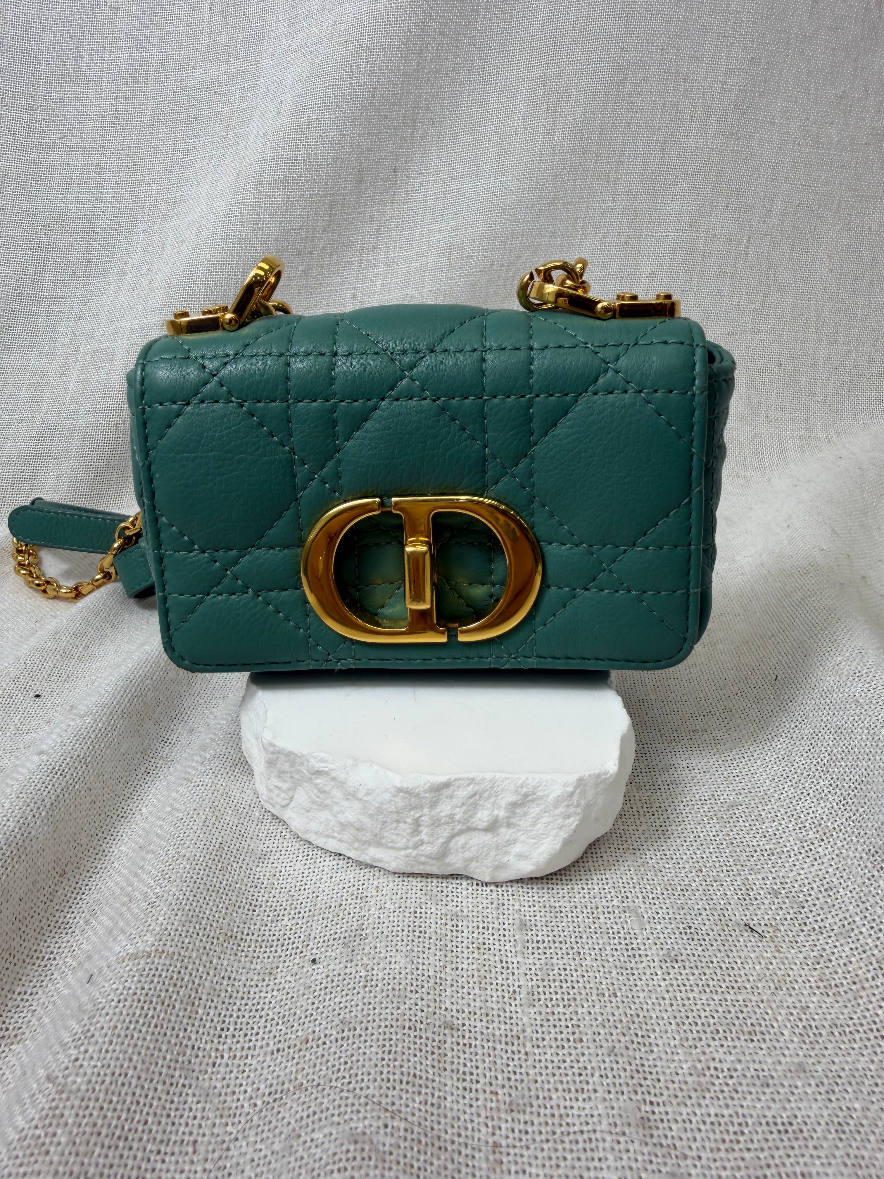 Christian Dior Sage Supple Calfskin Micro Caro Bag