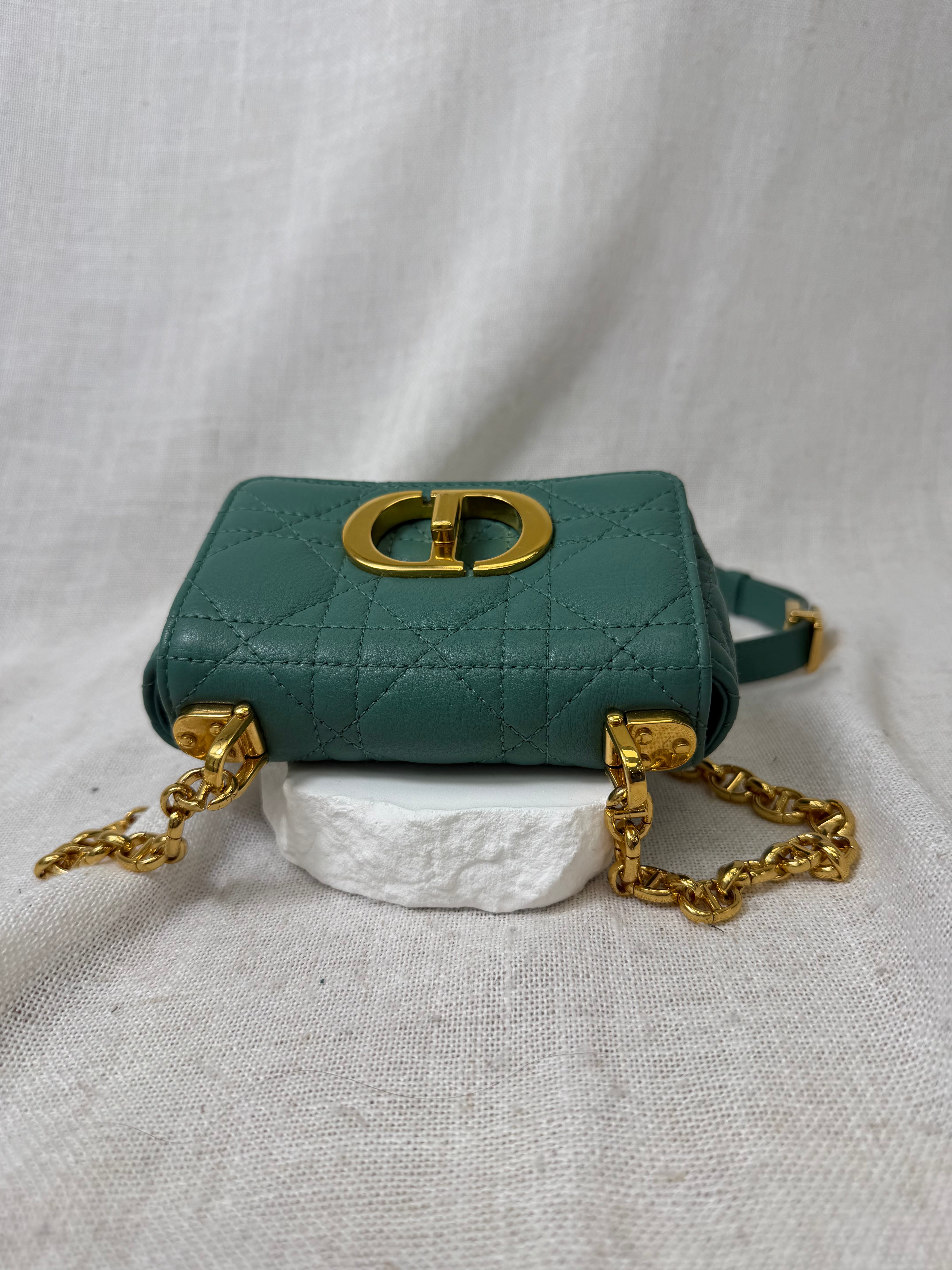 Christian Dior Sage Supple Calfskin Micro Caro Bag