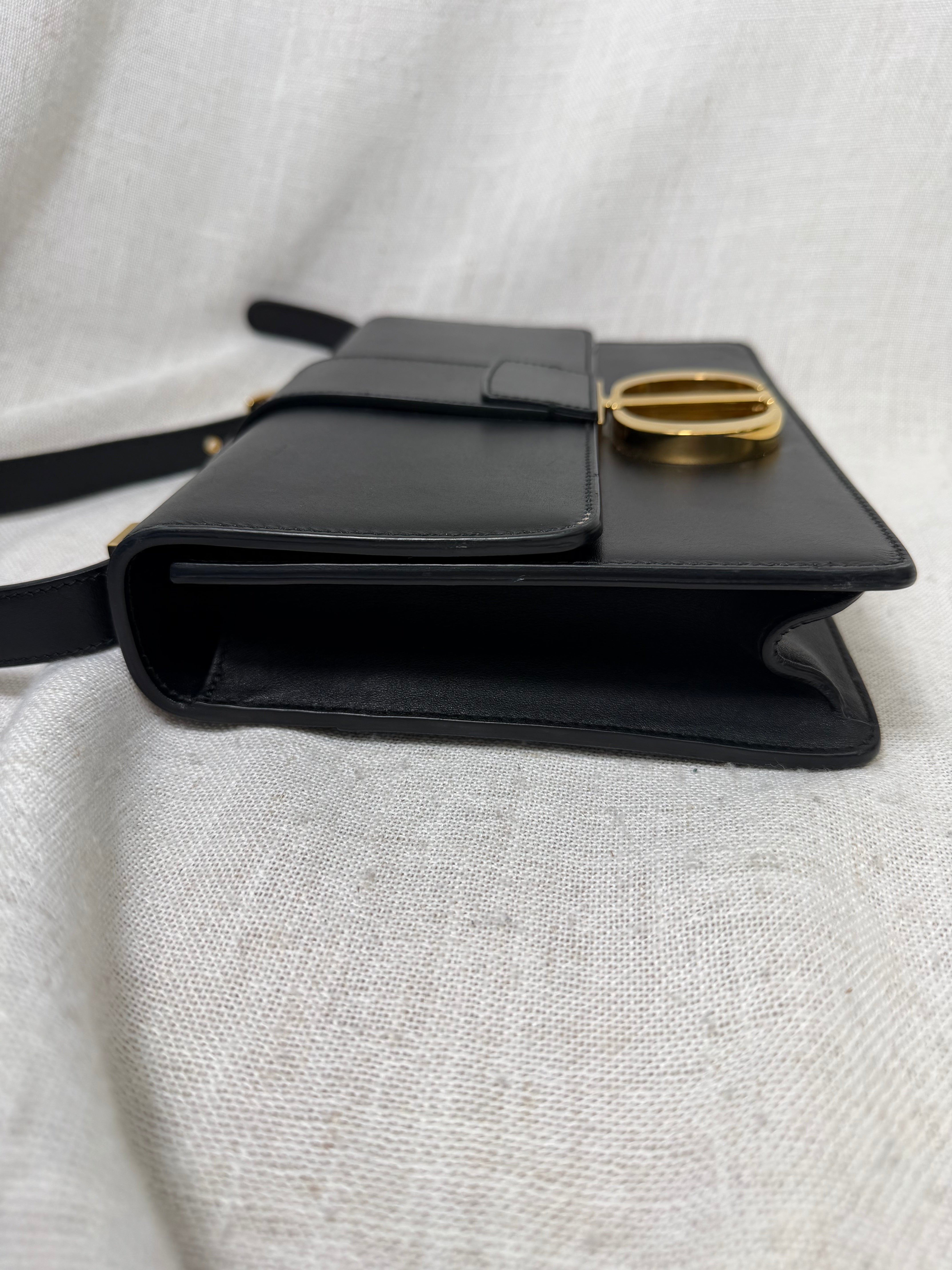 Christian Dior Black Calfskin Leather 30 Montaigne Handbag