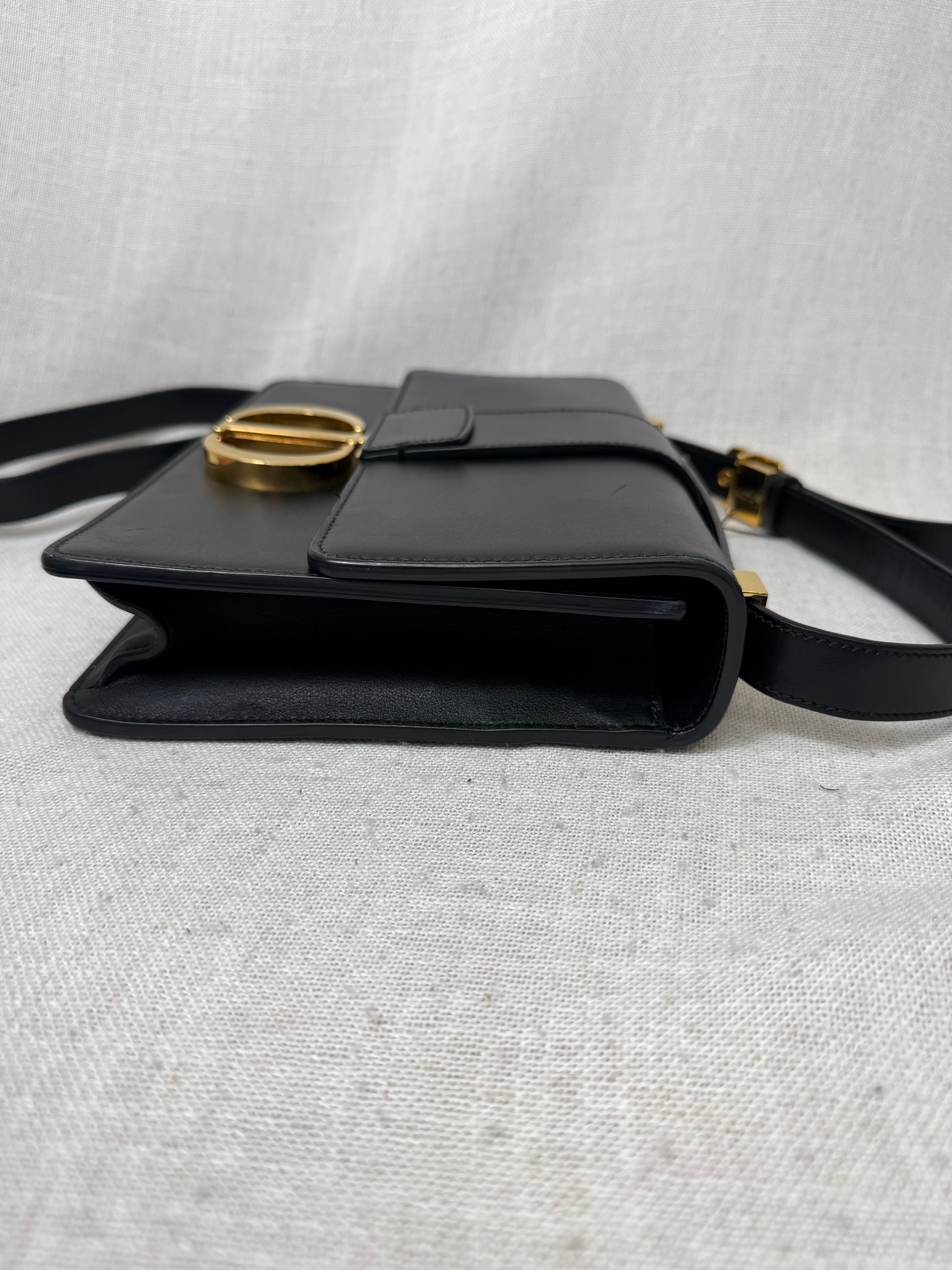 Christian Dior Black Calfskin Leather 30 Montaigne Handbag