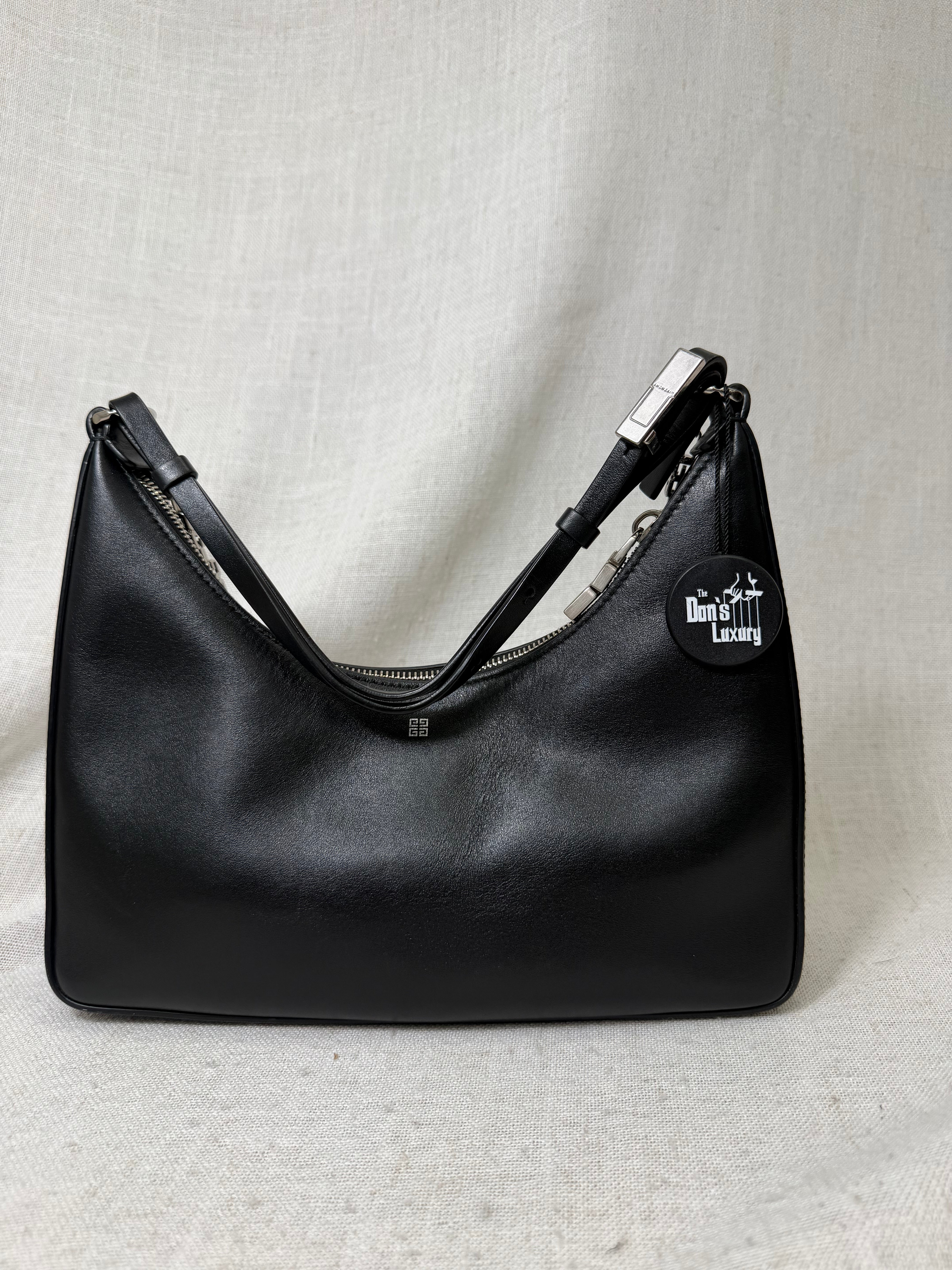 Givenchy Black Calfskin Leather Moon Cut Out Handbag