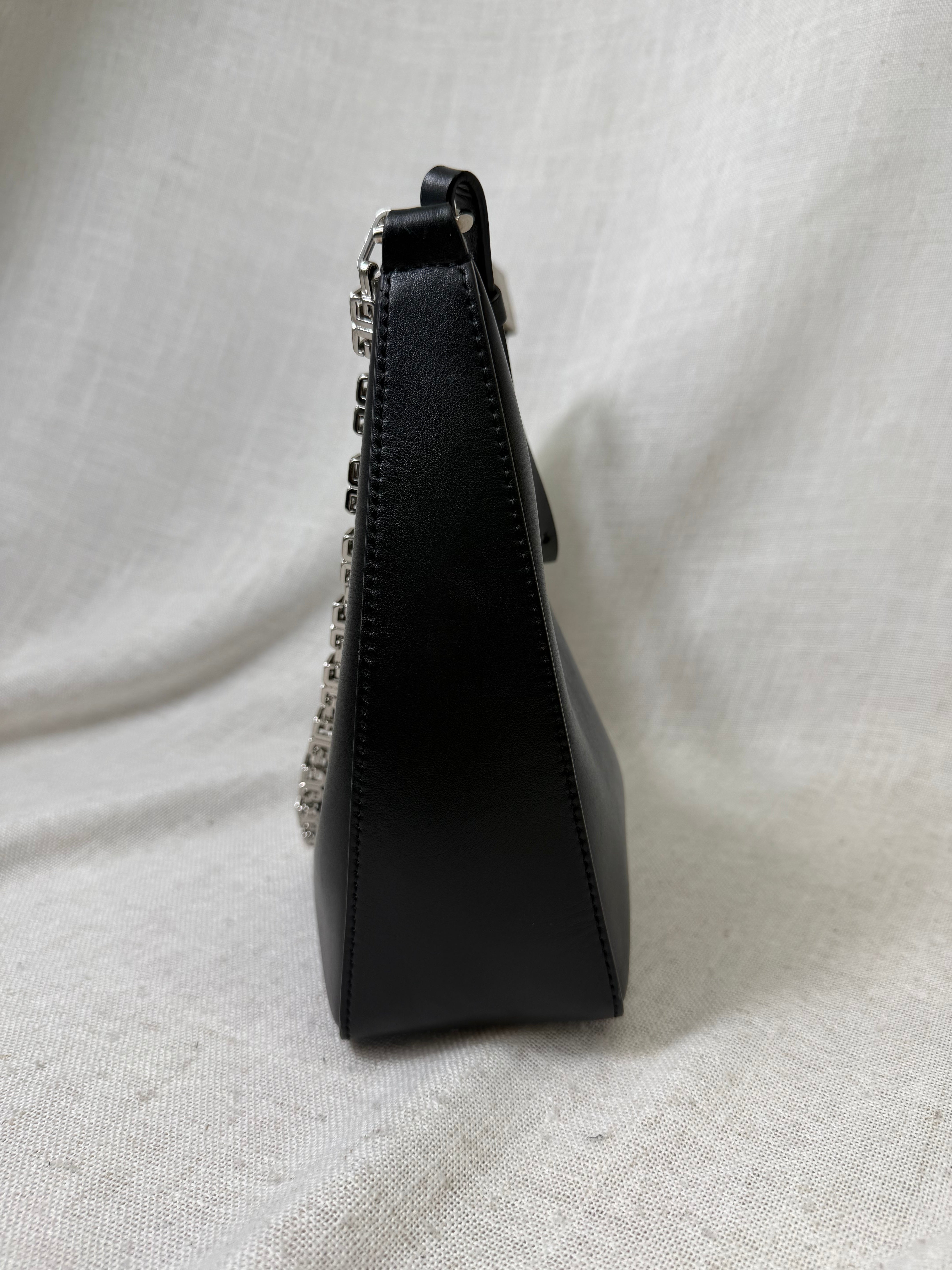 Givenchy Black Calfskin Leather Moon Cut Out Handbag