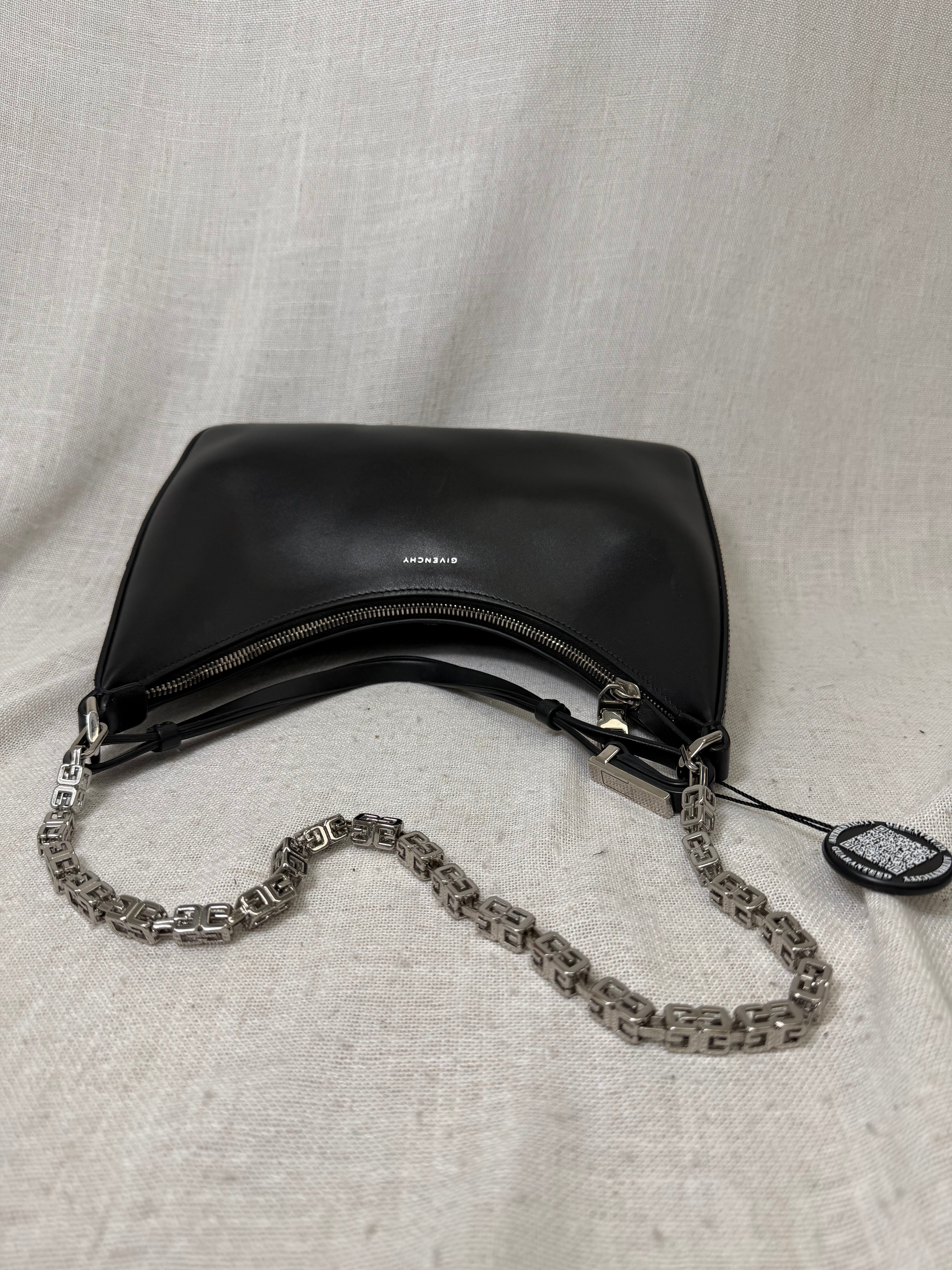 Givenchy Black Calfskin Leather Moon Cut Out Handbag