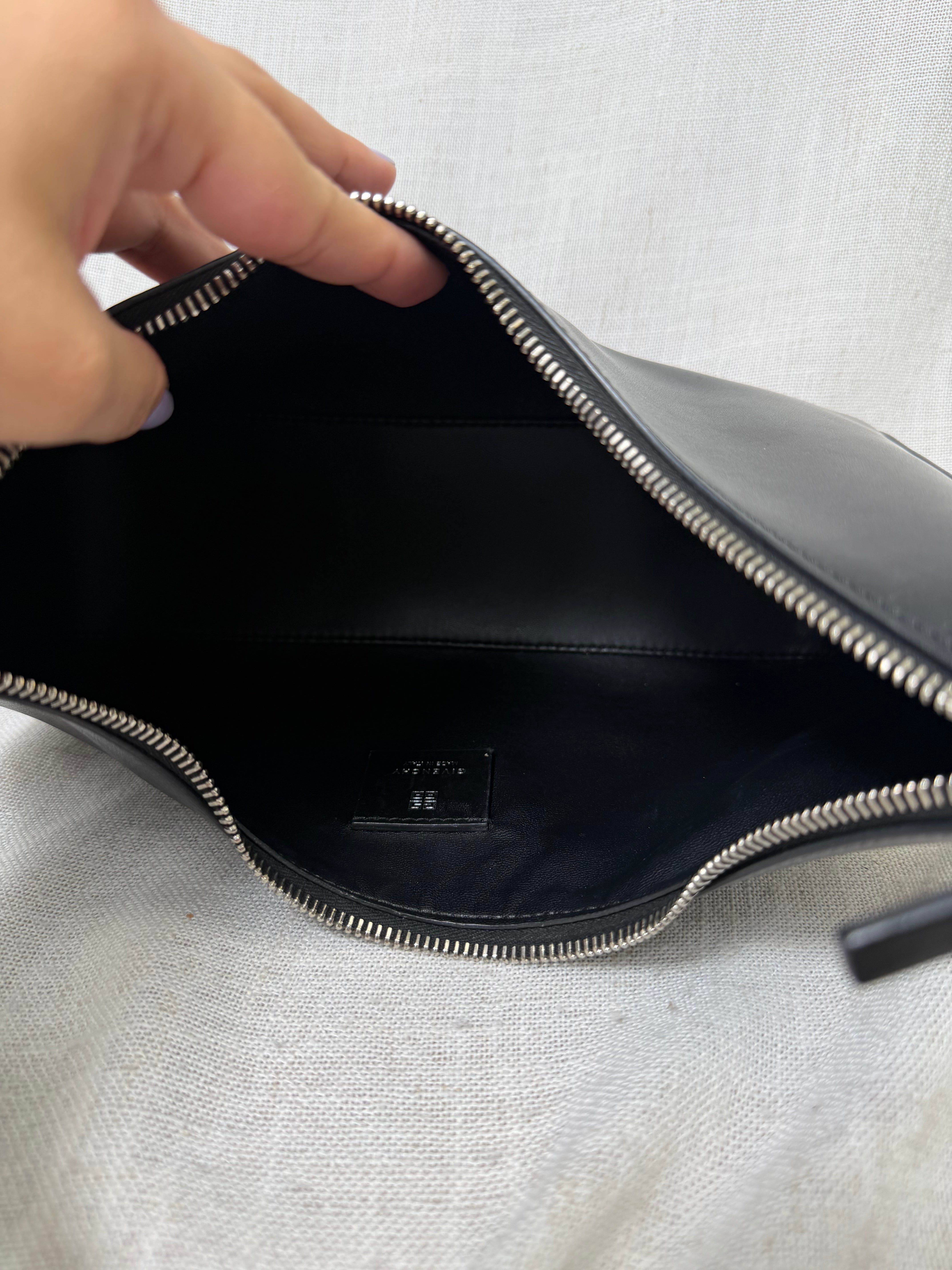 Givenchy Black Calfskin Leather Moon Cut Out Handbag