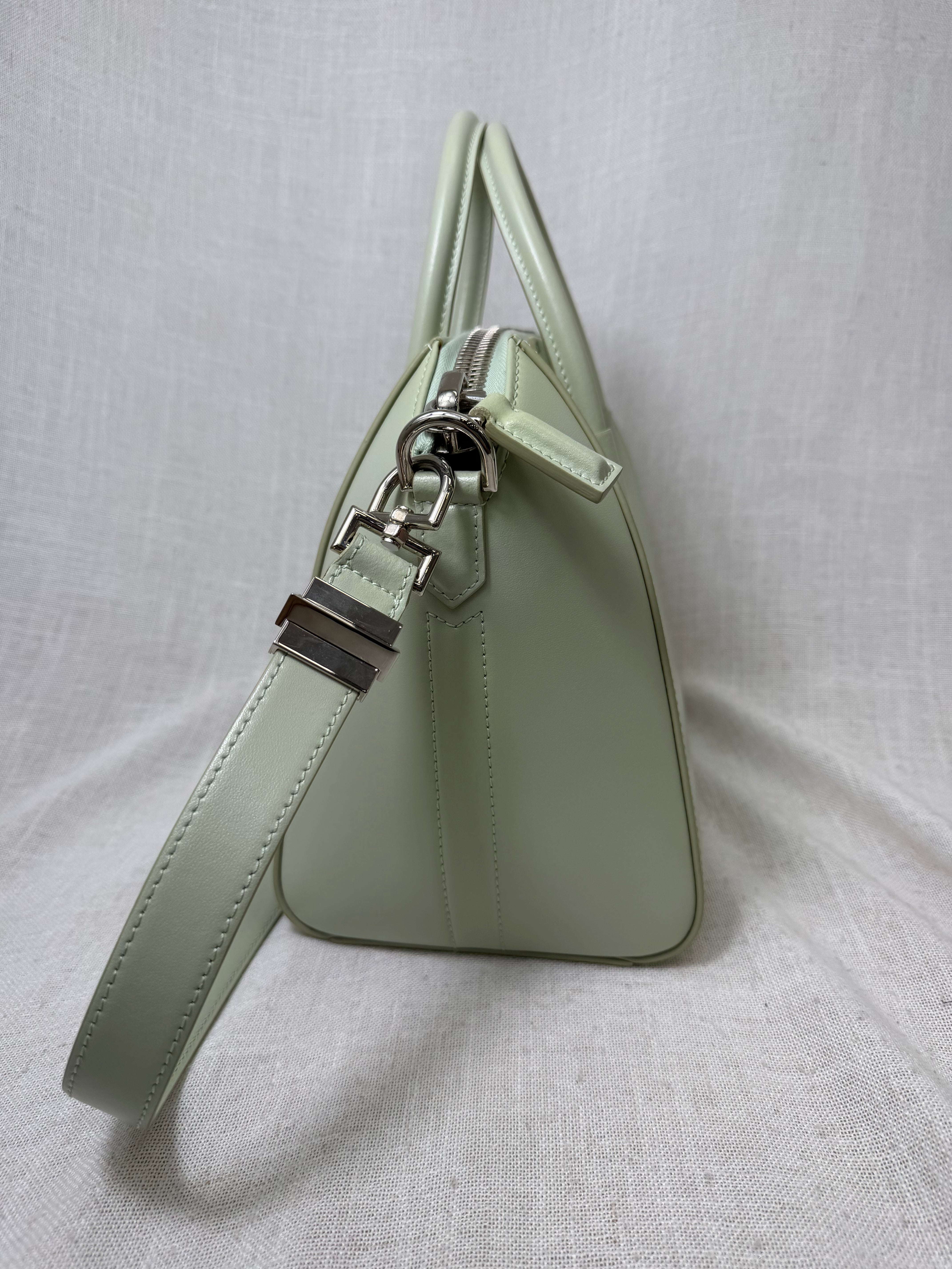 Givenchy Mint Green Calfskin Leather Small Antigona Soft Handbag