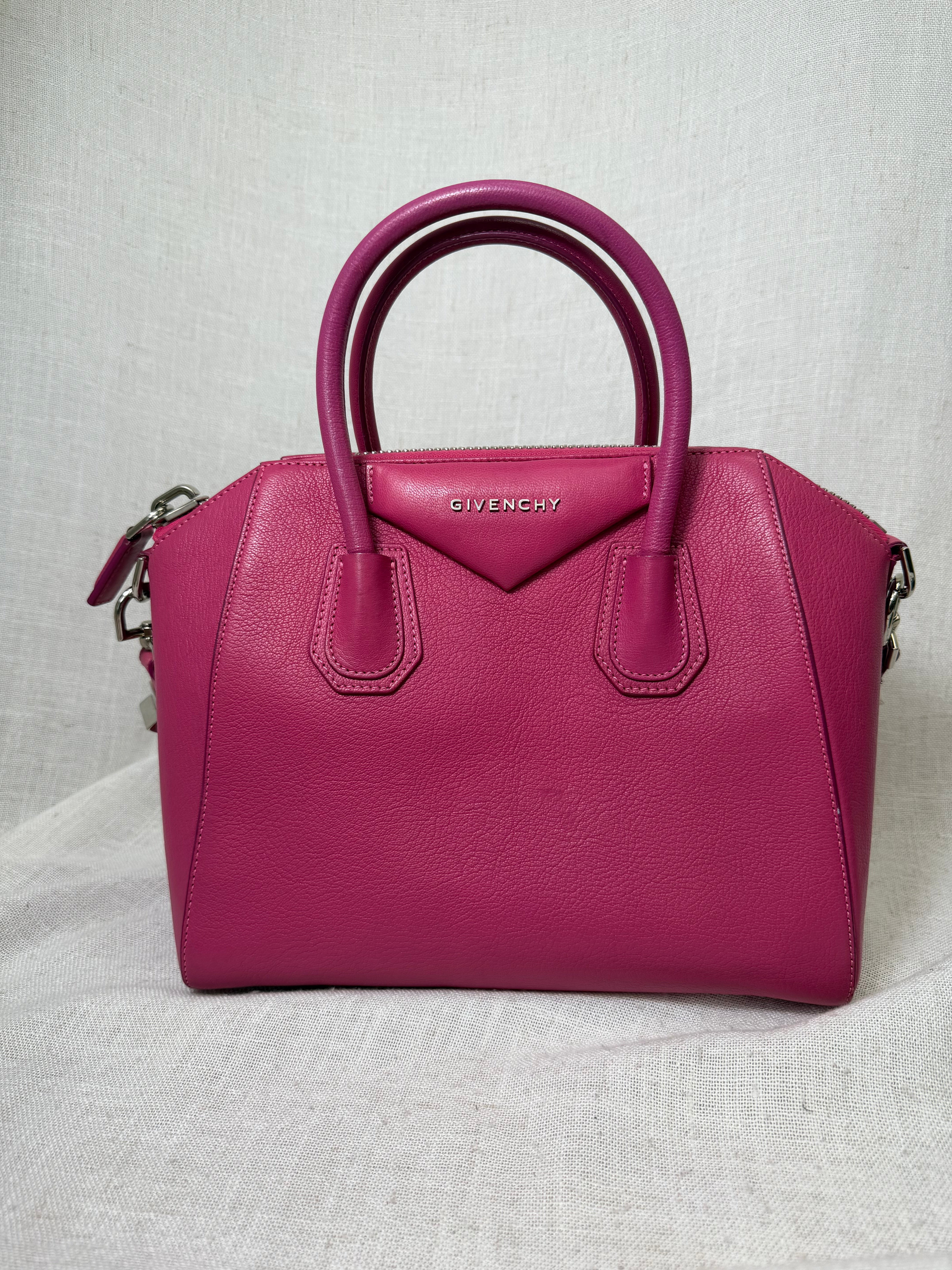 Givenchy Hot Pink Calfskin Leather Small Antigona Handbag
