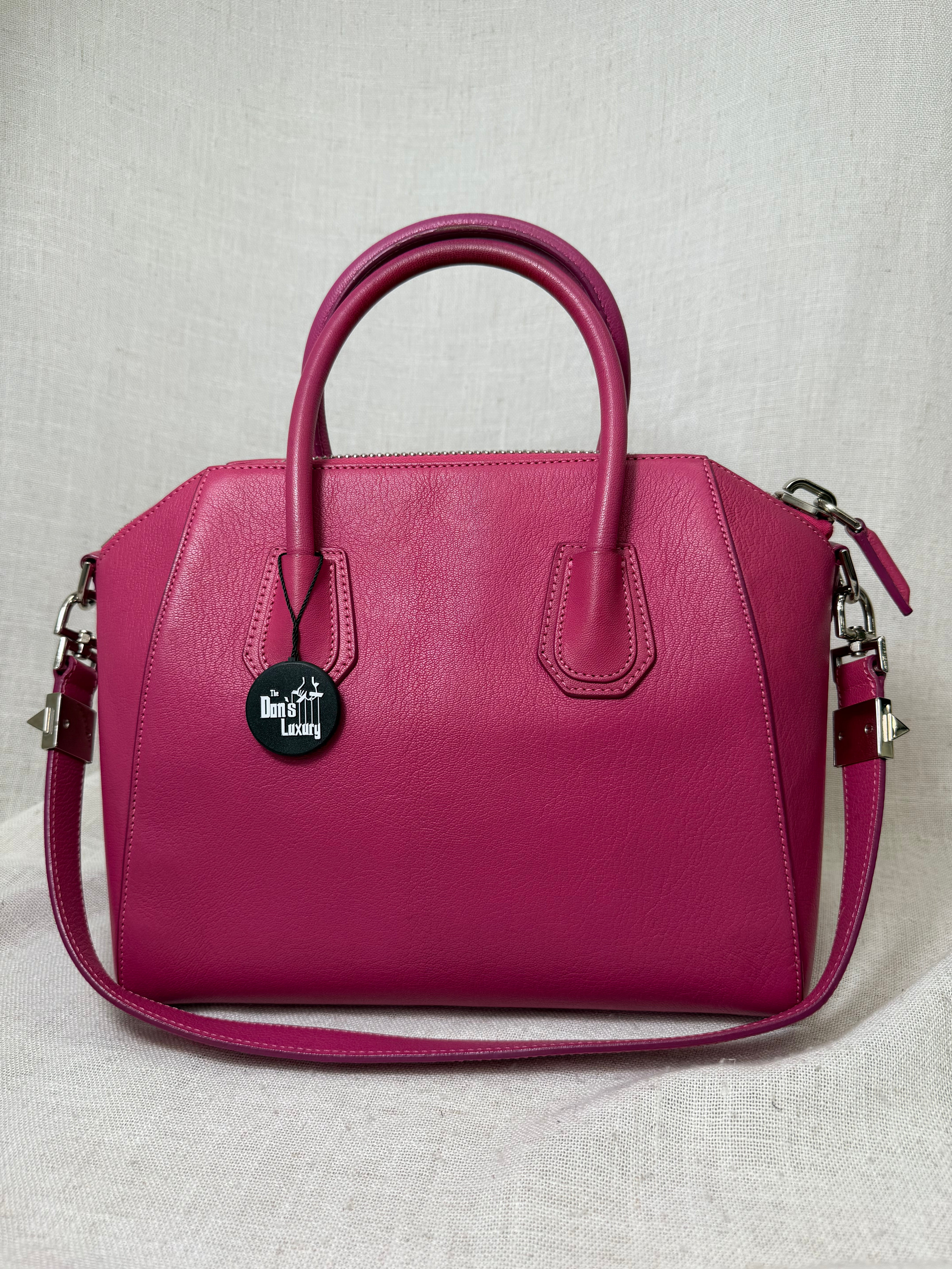 Givenchy Hot Pink Calfskin Leather Small Antigona Handbag