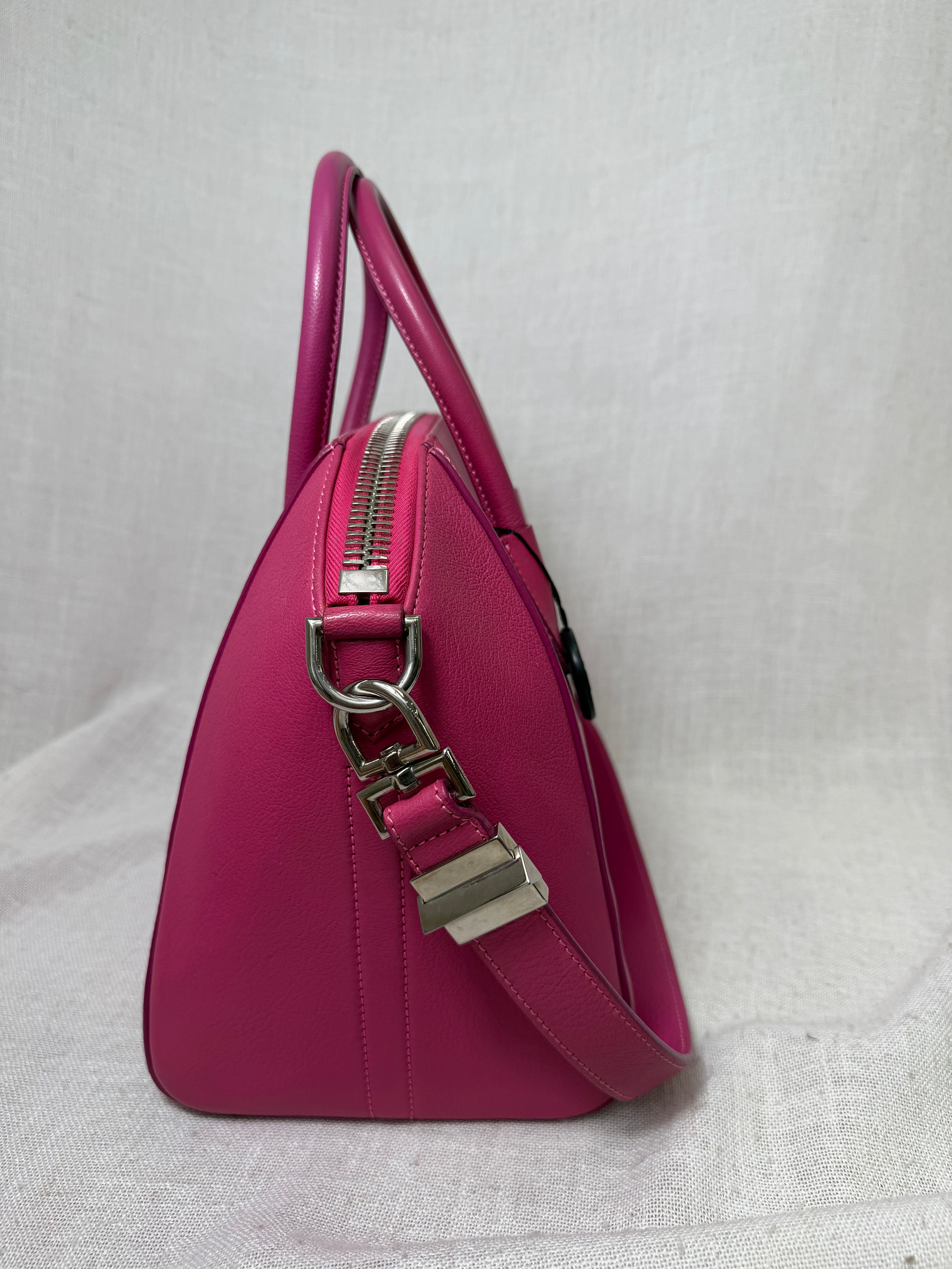 Givenchy Hot Pink Calfskin Leather Small Antigona Handbag