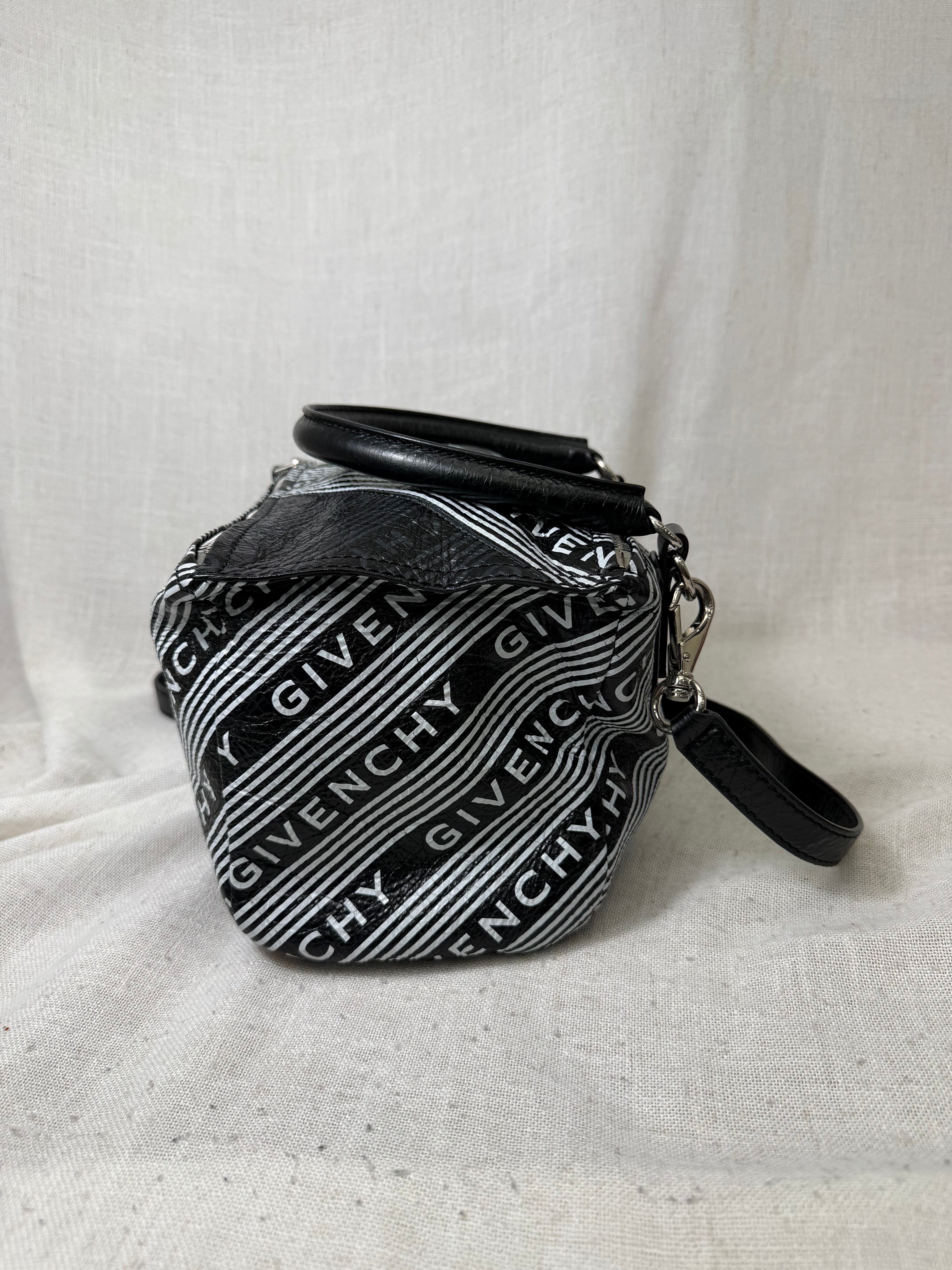 Givenchy Bicolor Leather Pandora Logo Satchel Bag