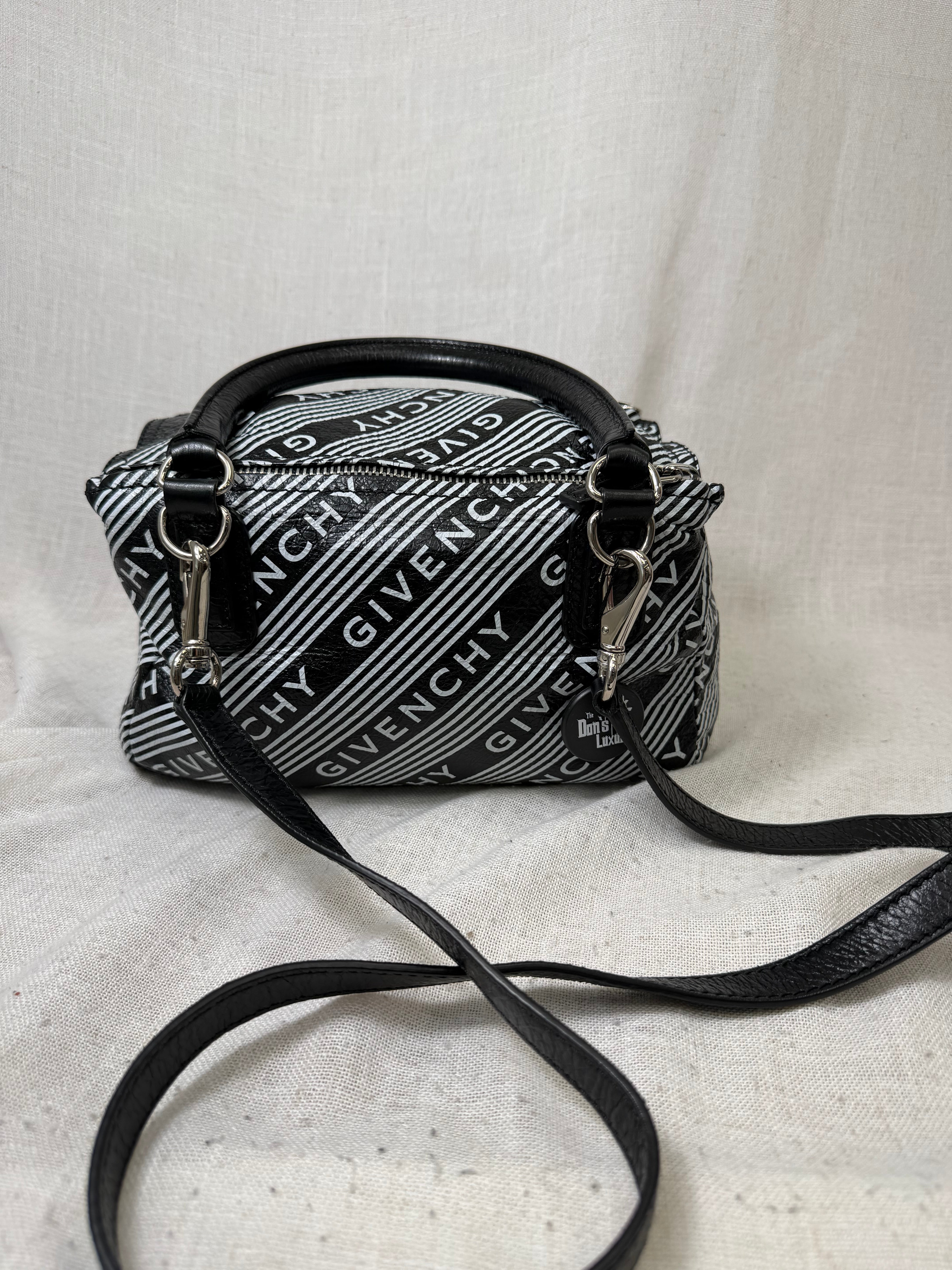 Givenchy Bicolor Leather Pandora Logo Satchel Bag