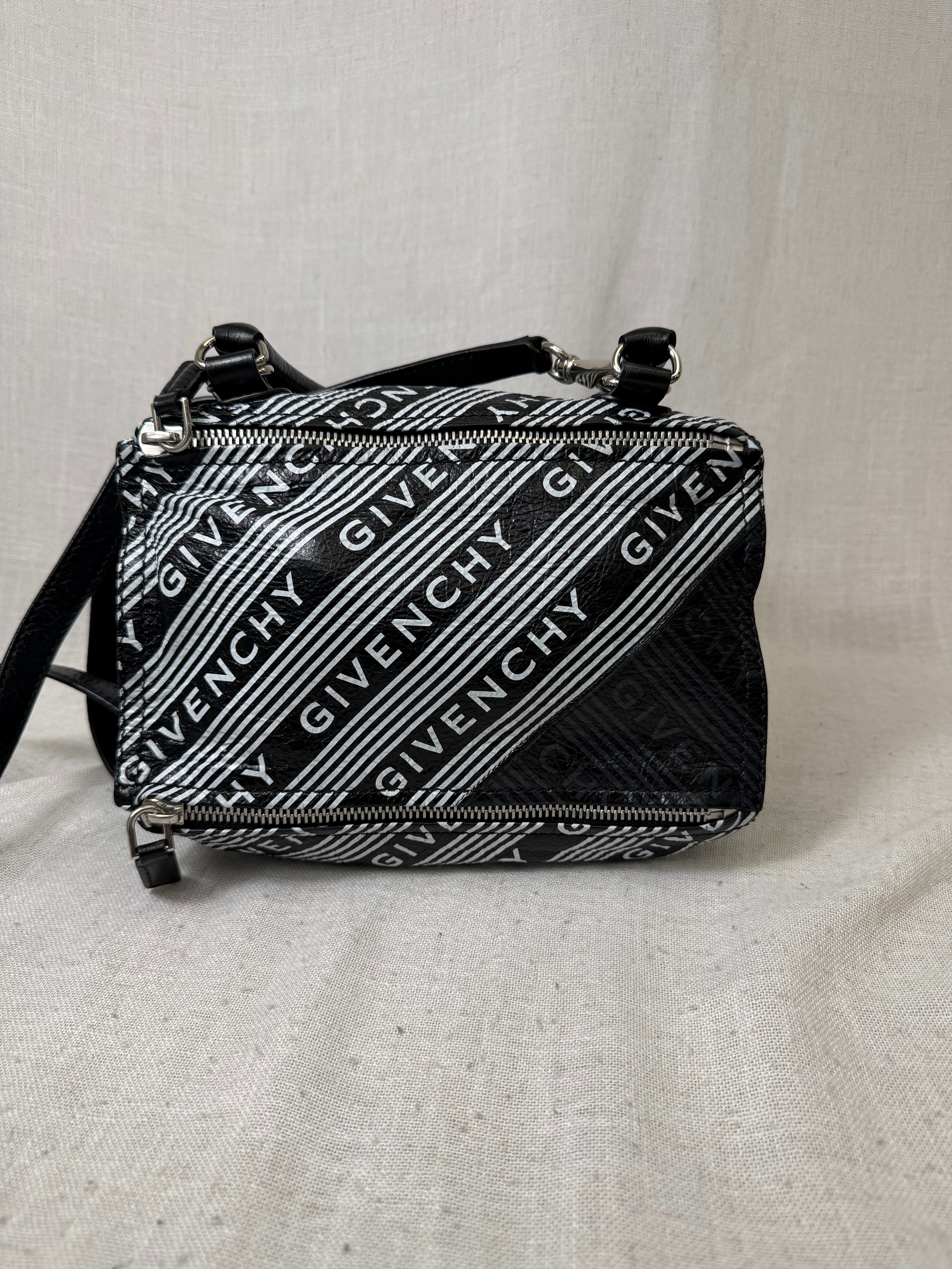 Givenchy Bicolor Leather Pandora Logo Satchel Bag