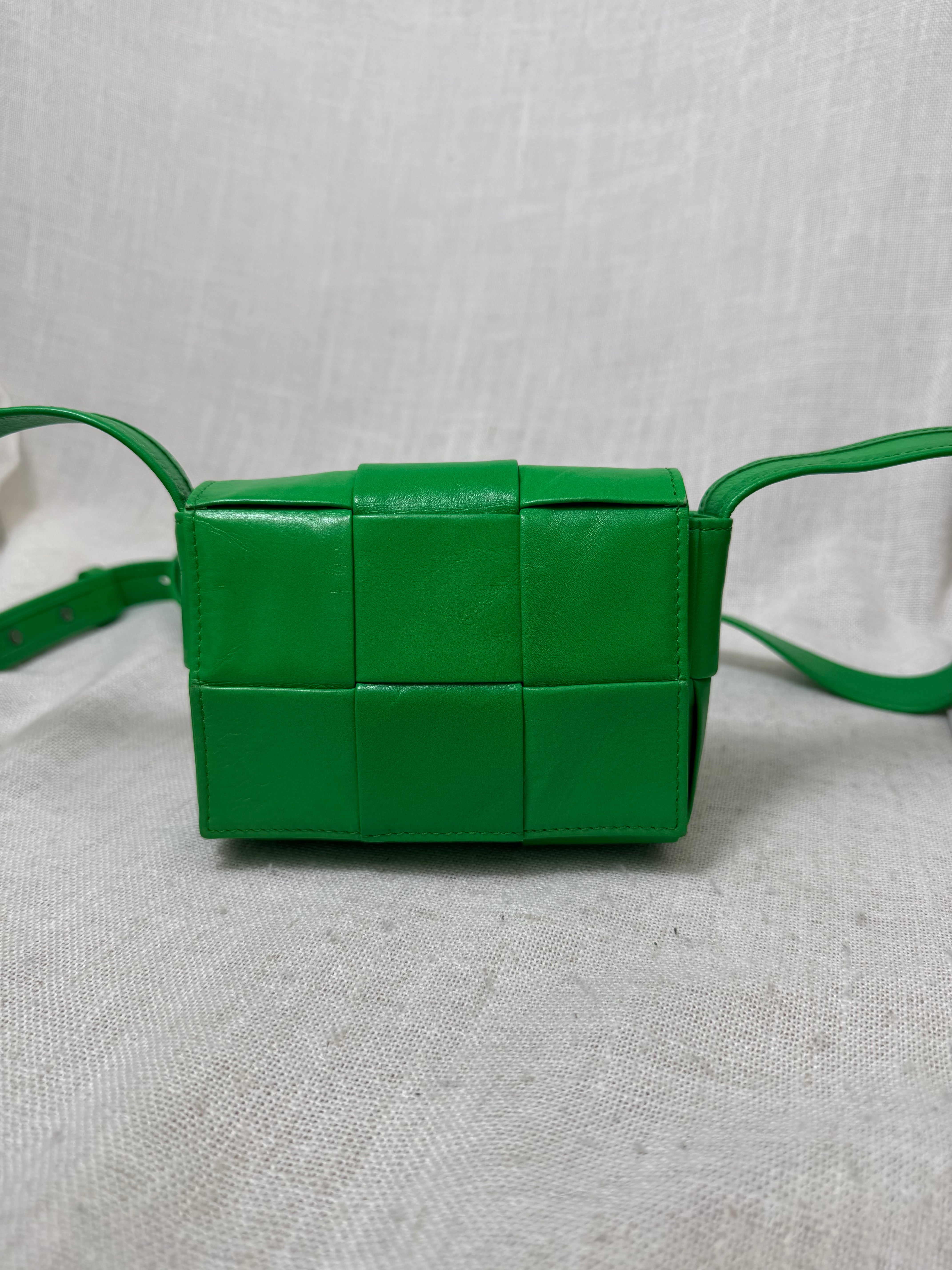 Bottega Veneta Green Intrecciato Leather Candy Cassette Mini Crossbody Bag