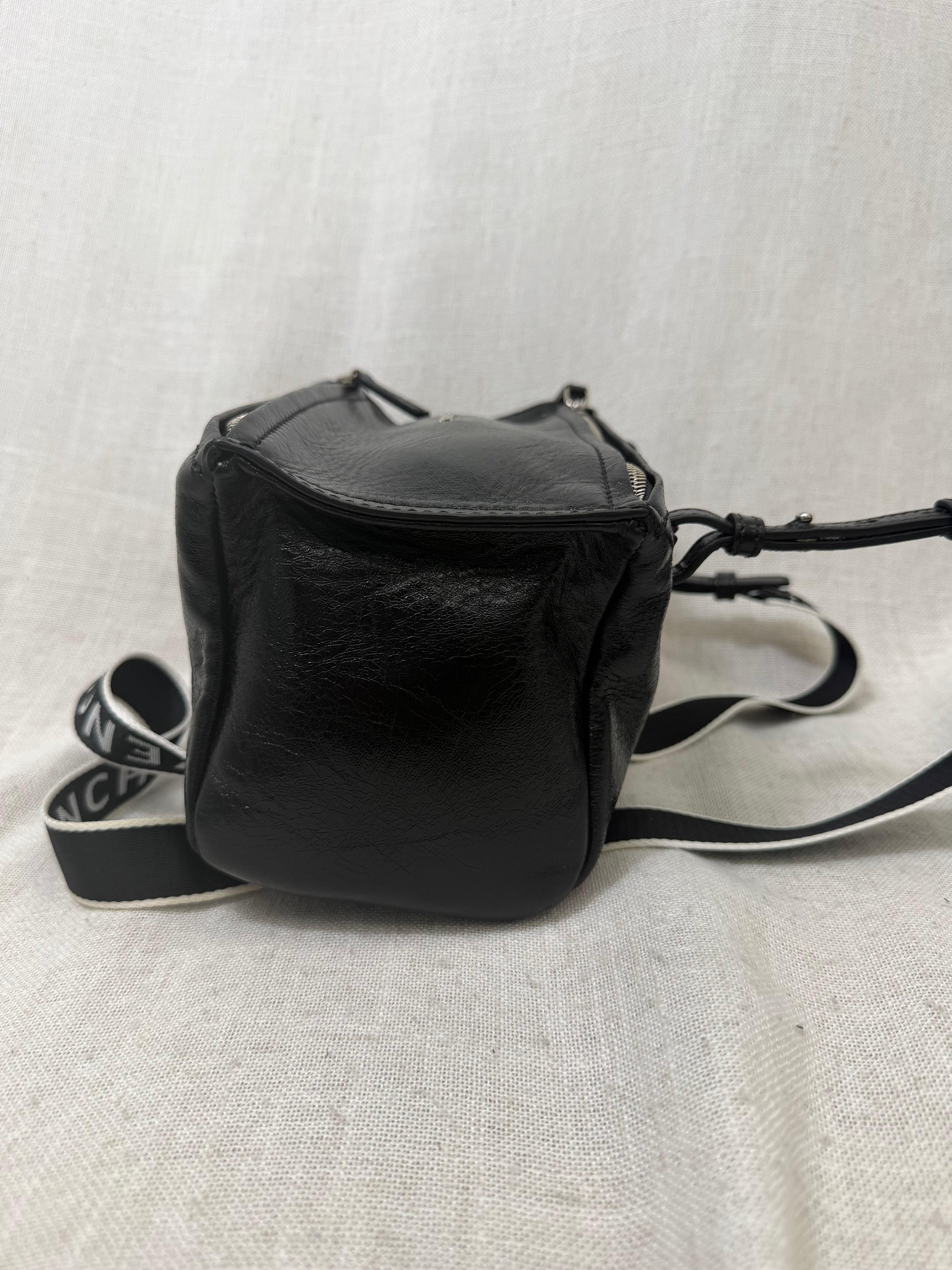 Givenchy Black Crinkled Leather Small Pandora Crossbody Bag