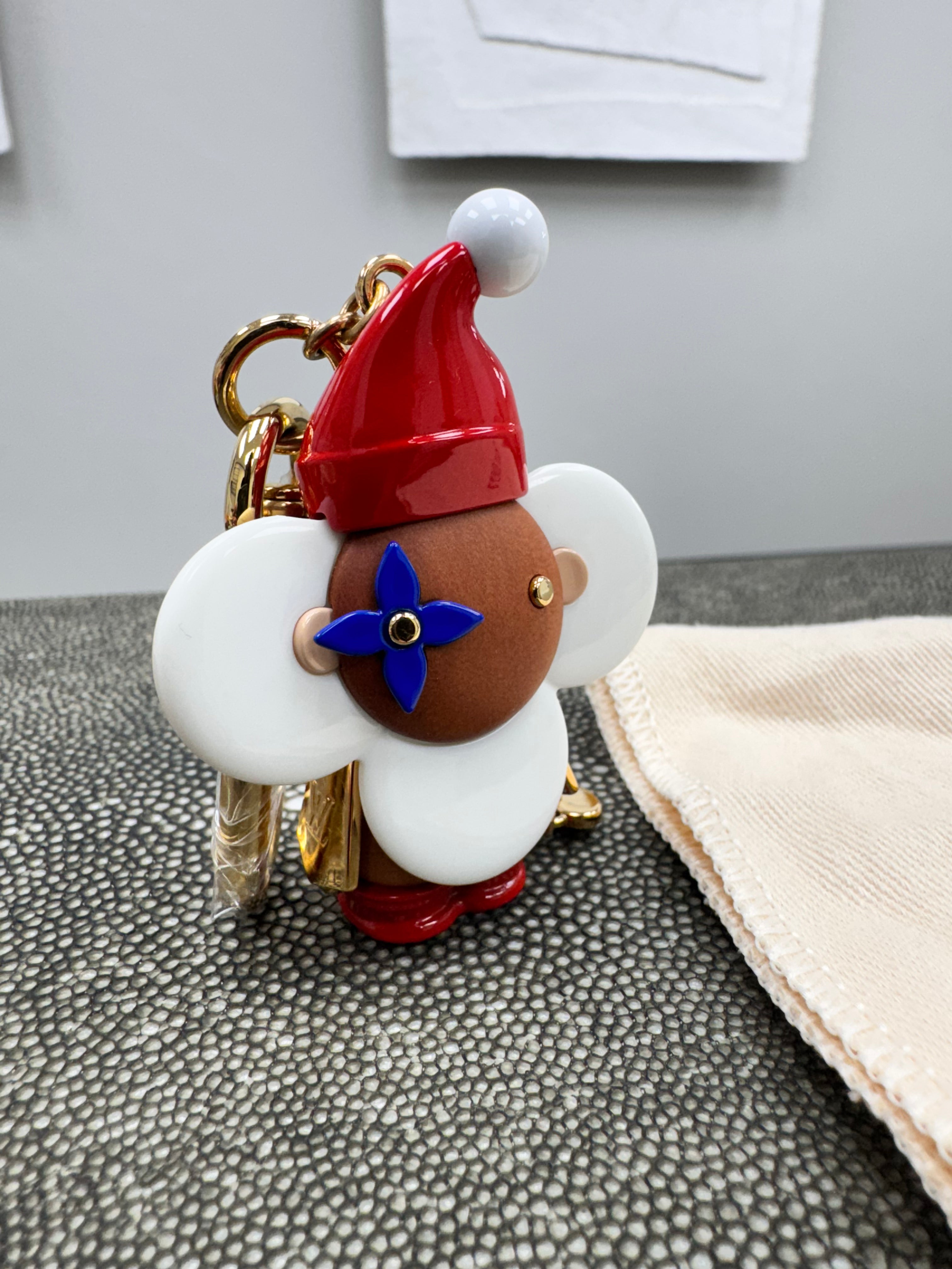 BRAND NEW - Louis Vuitton Red And White Wood Vivienne Xmas Bag Charm