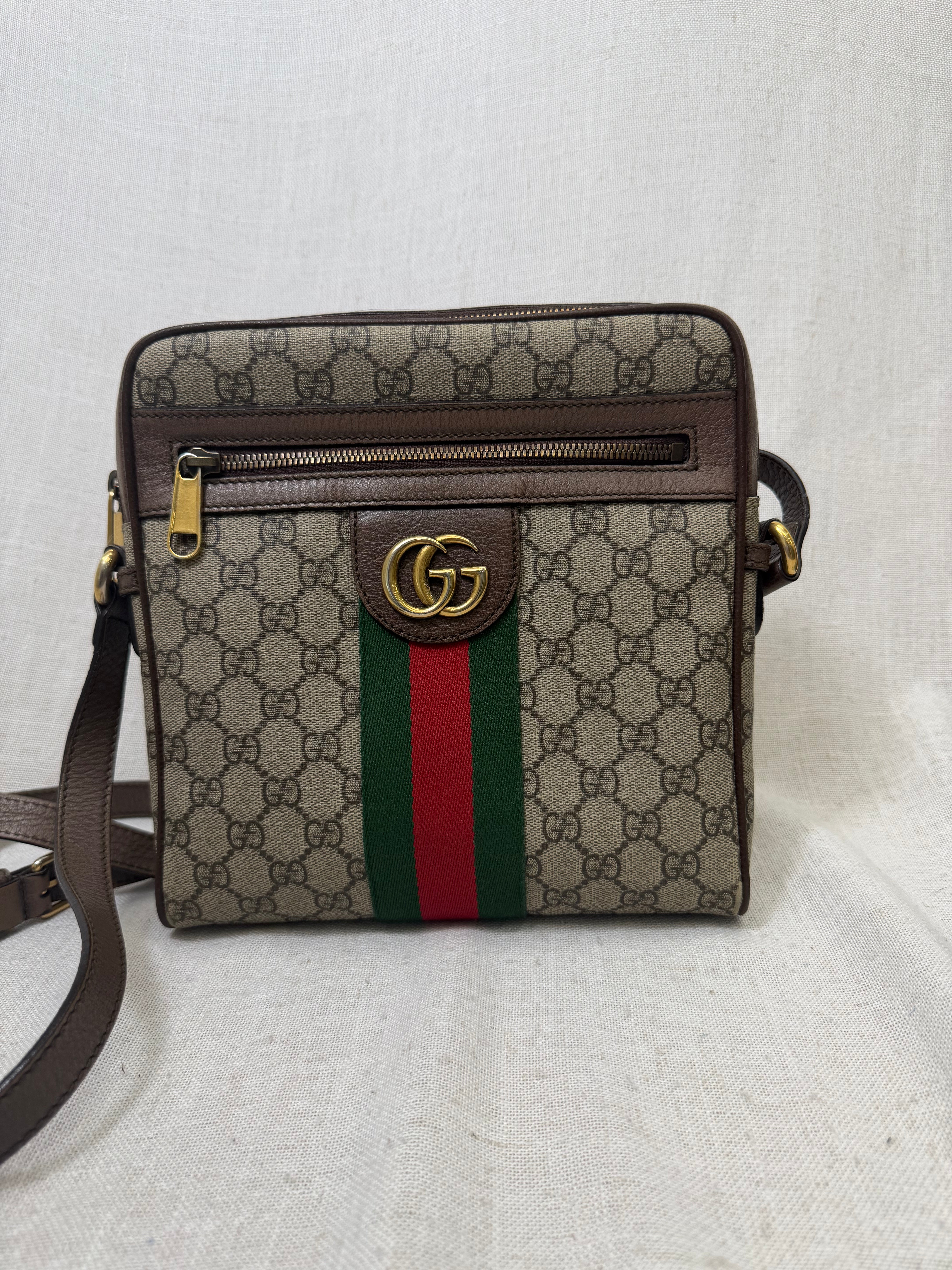 Gucci Monogram Coated Canvas Small Ophidia Messenger Bag