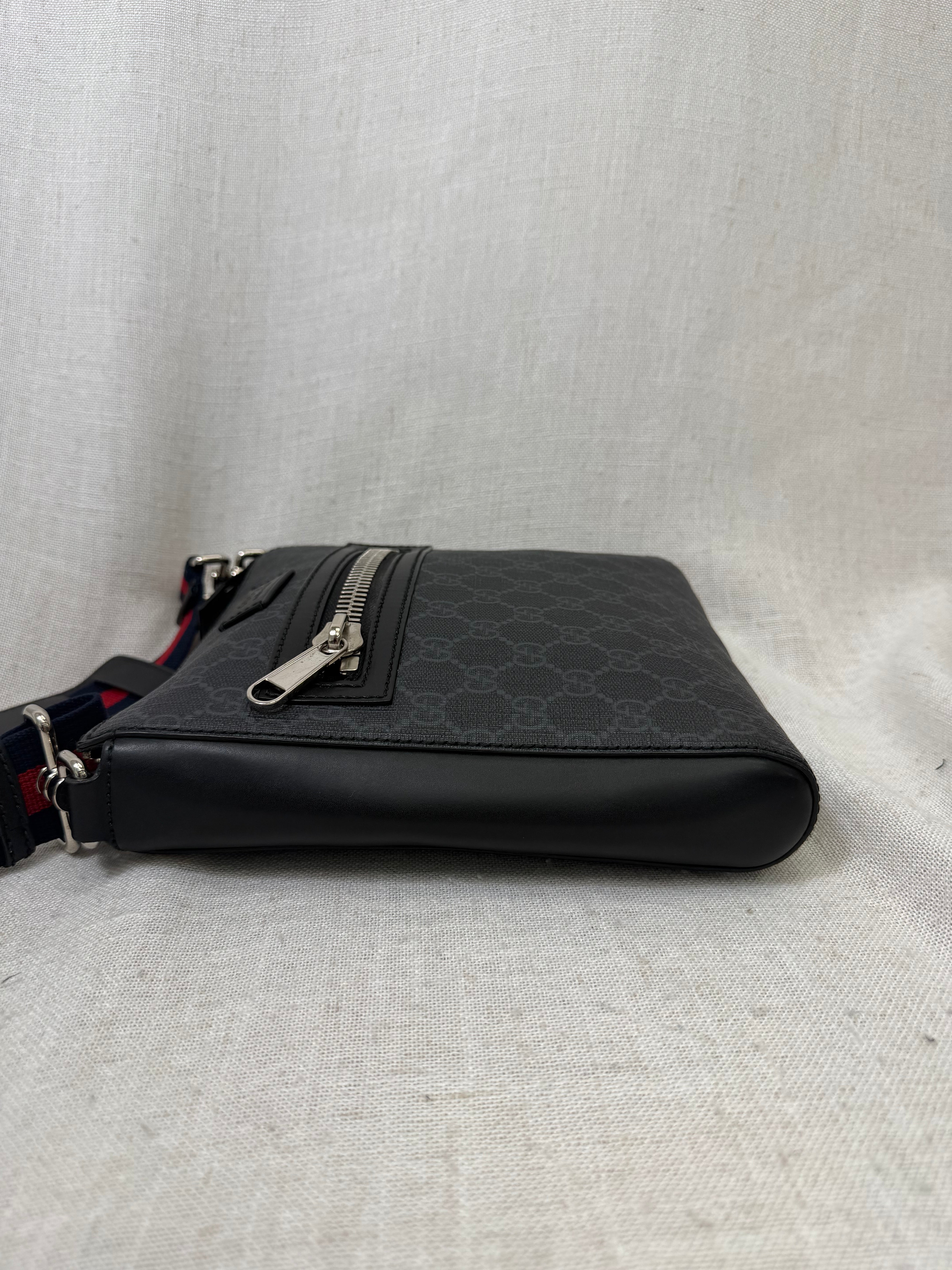 Gucci Black GG Supreme Messenger Bag