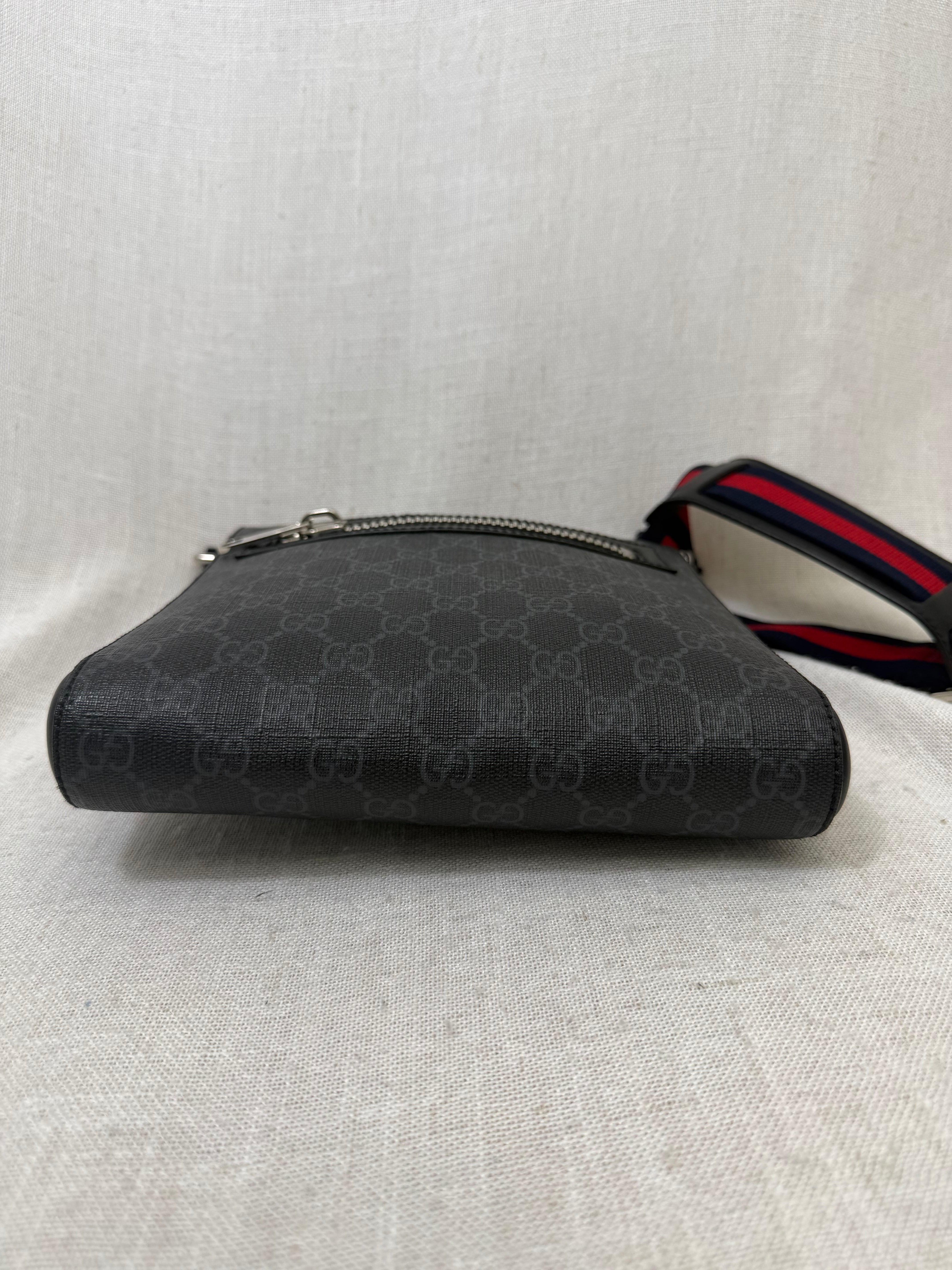 Gucci Black GG Supreme Messenger Bag