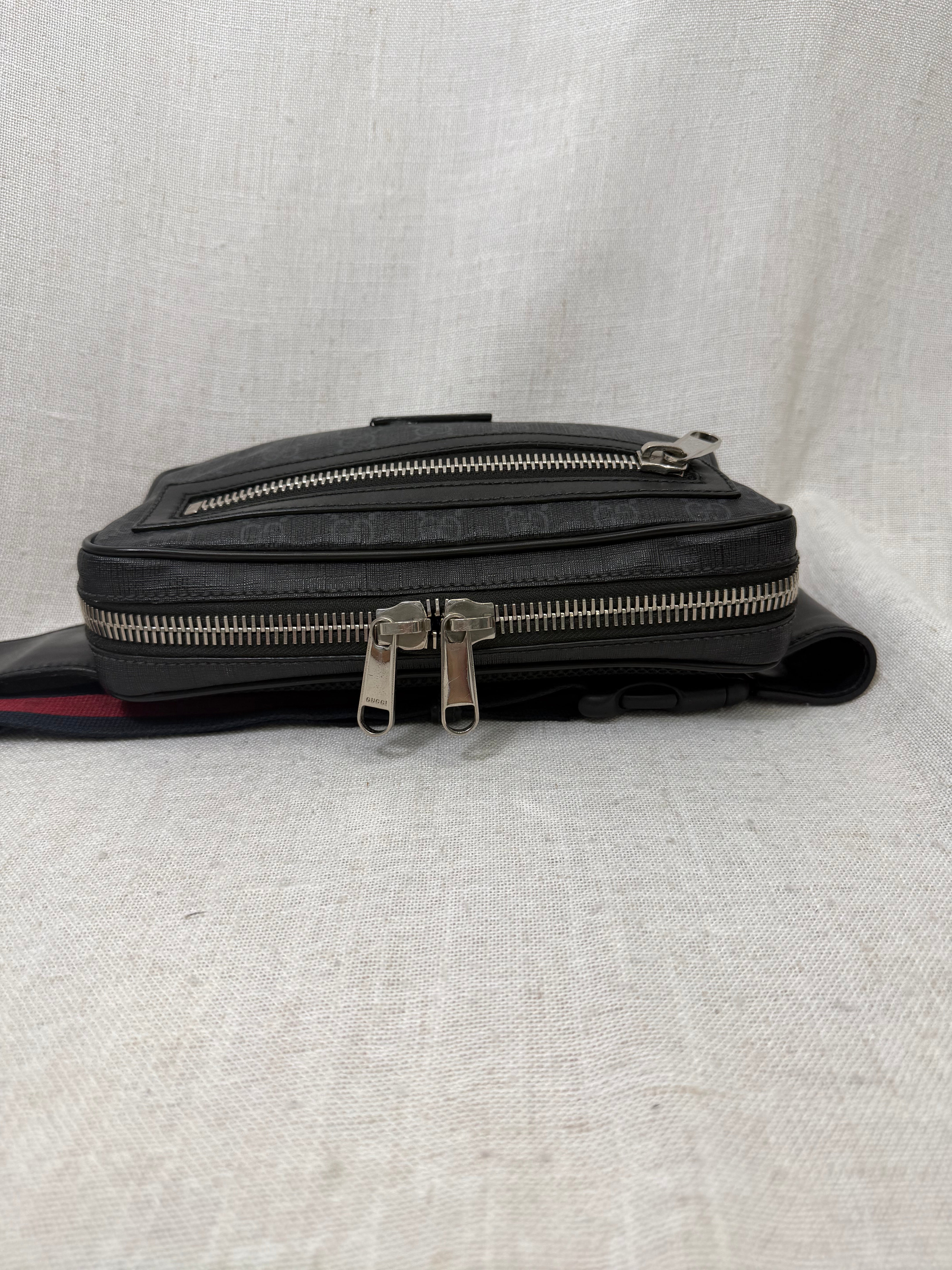 Gucci Black GG Supreme Belt Bag