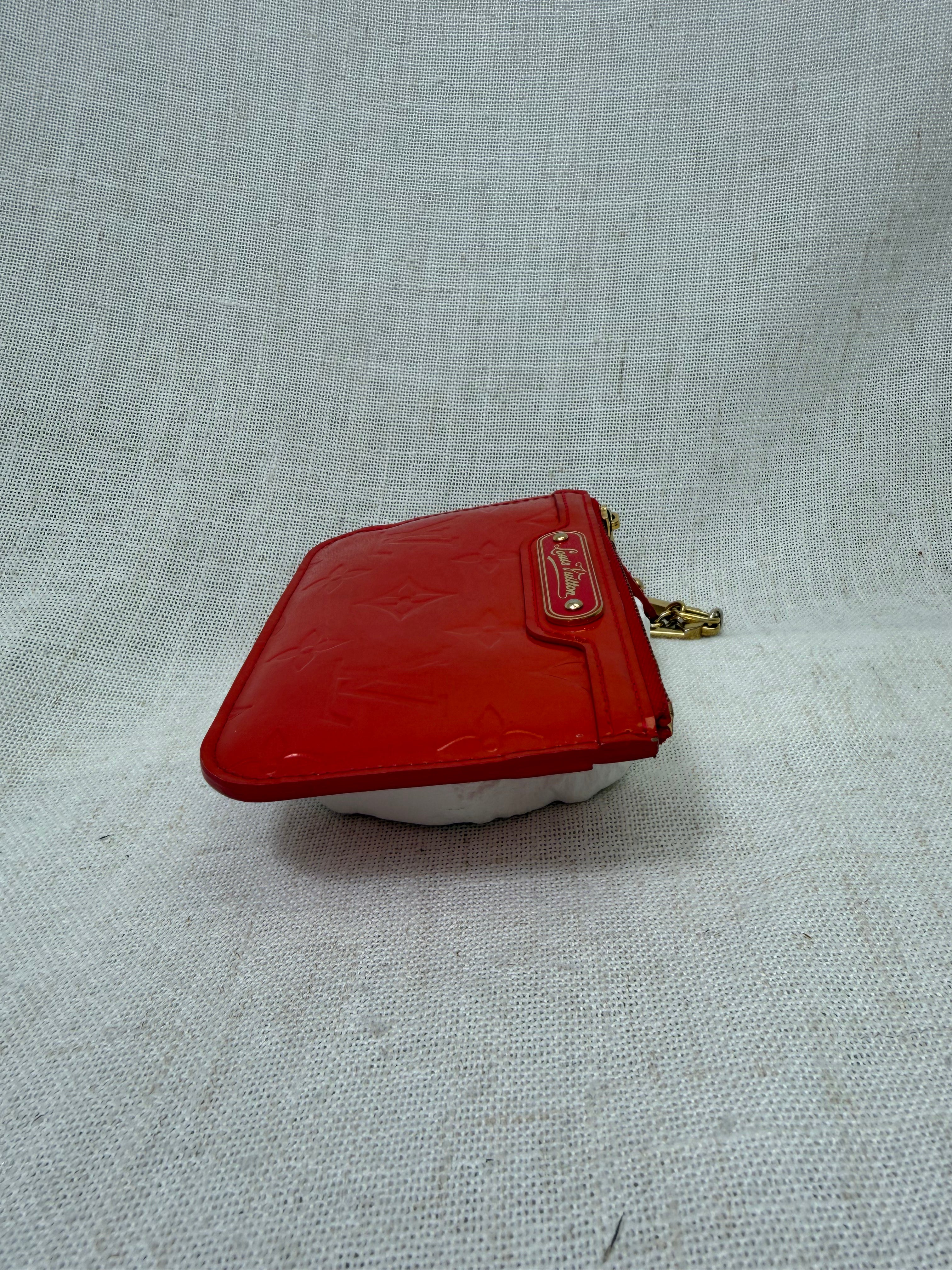 Louis Vuitton Red Vernis Pochette Key Cles