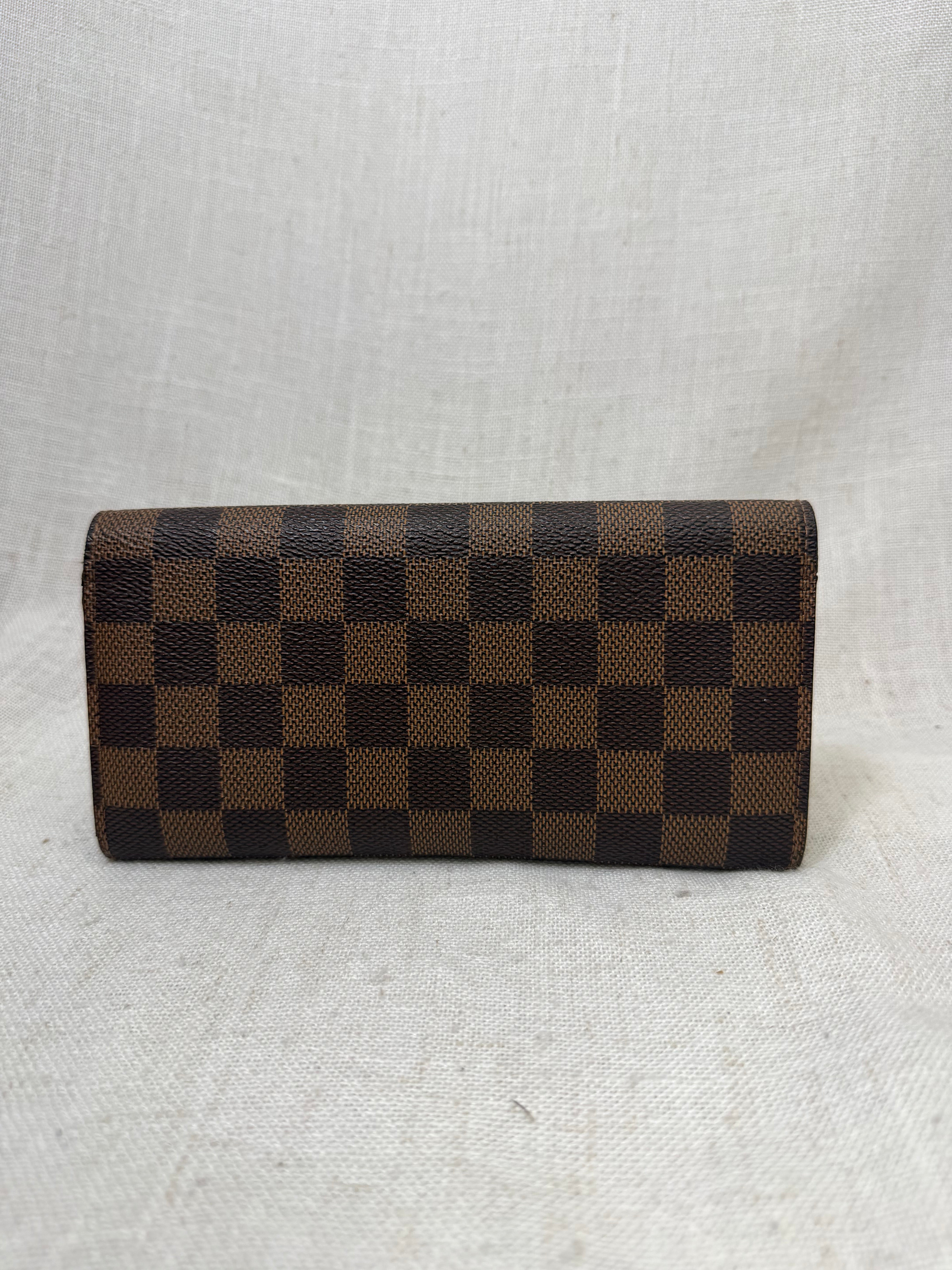 Louis Vuitton Damier Ebene & Brown Emilie Wallet