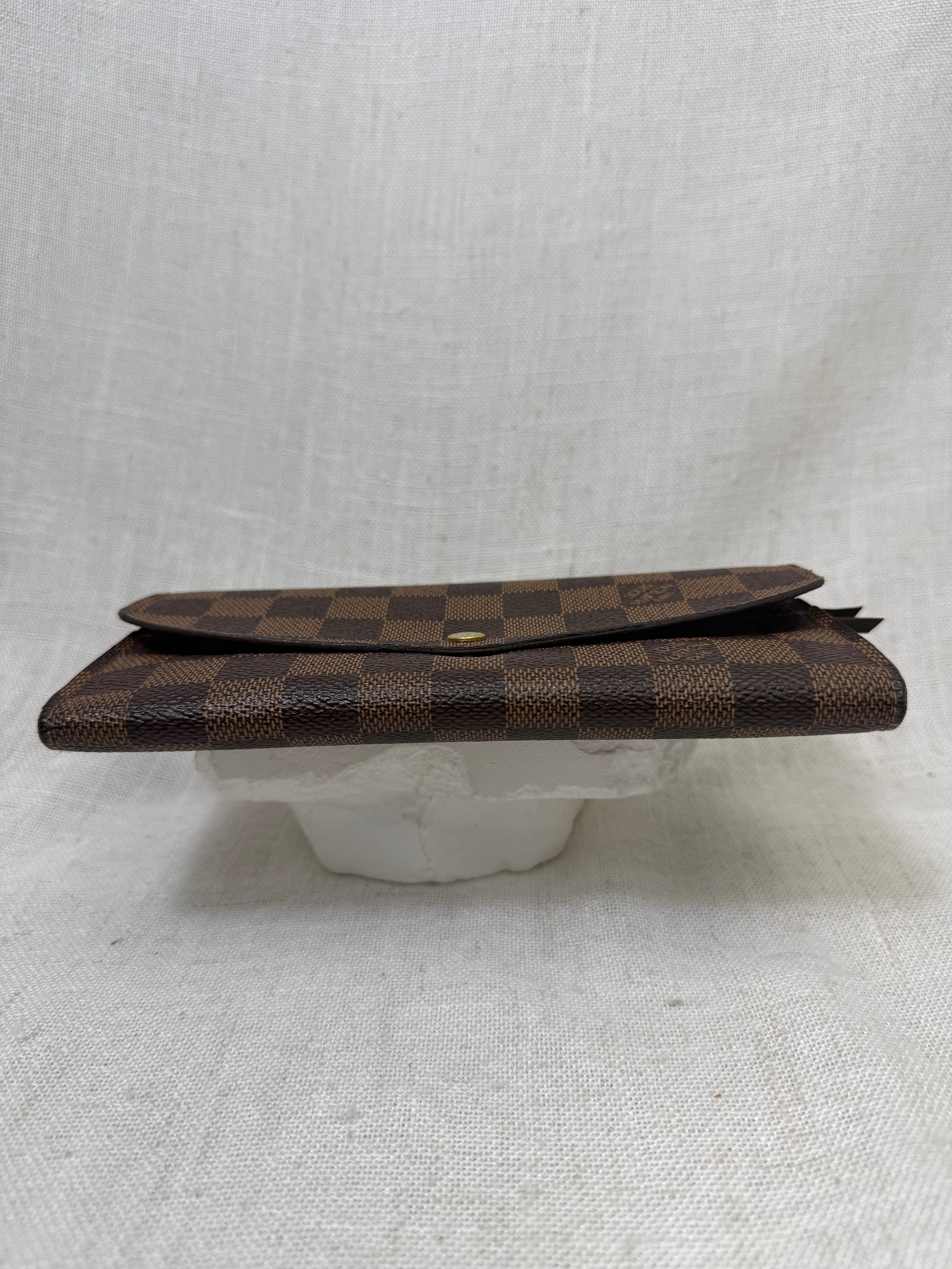 Louis Vuitton Damier Ebene & Brown Emilie Wallet