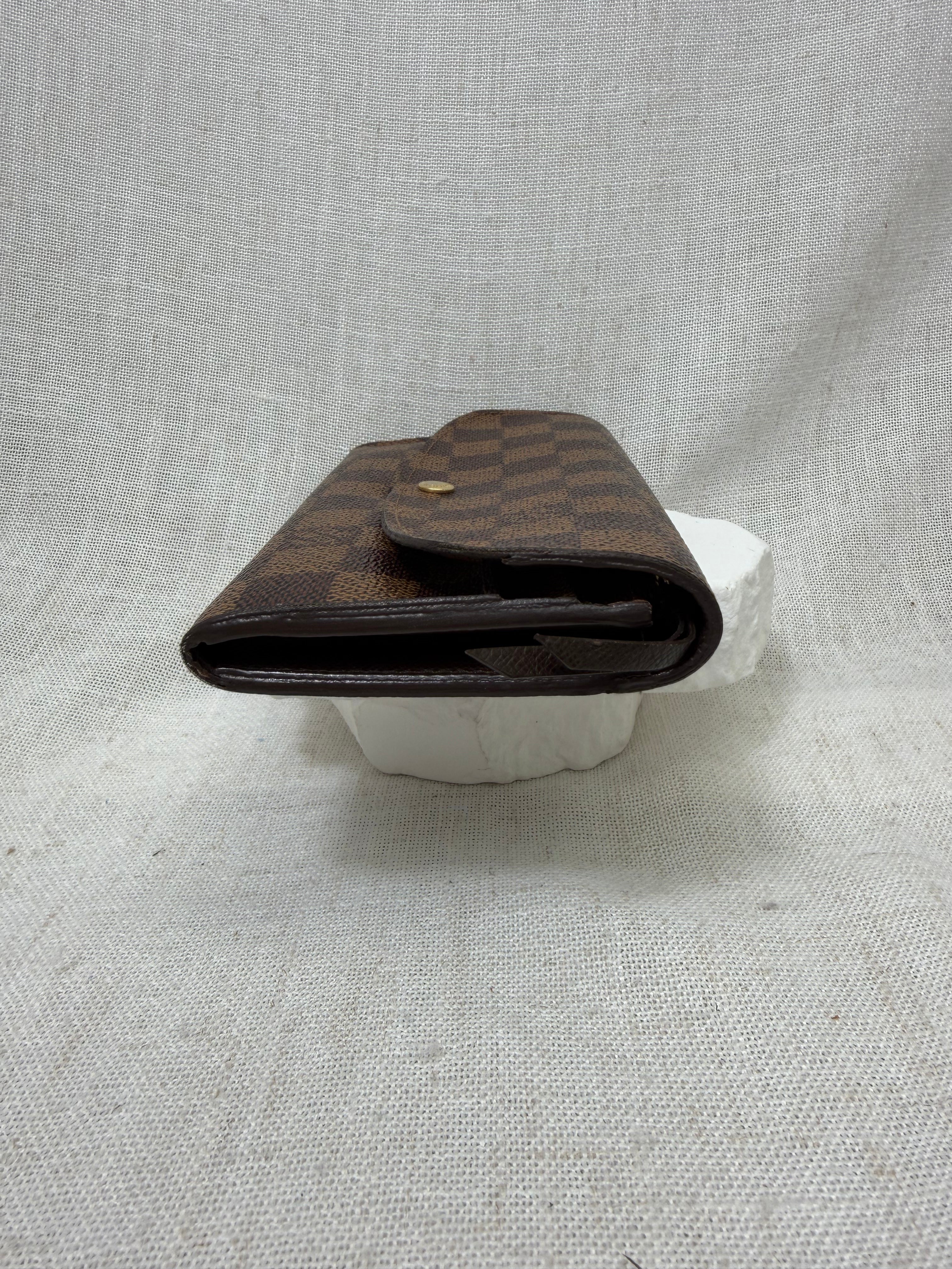 Louis Vuitton Damier Ebene & Brown Emilie Wallet