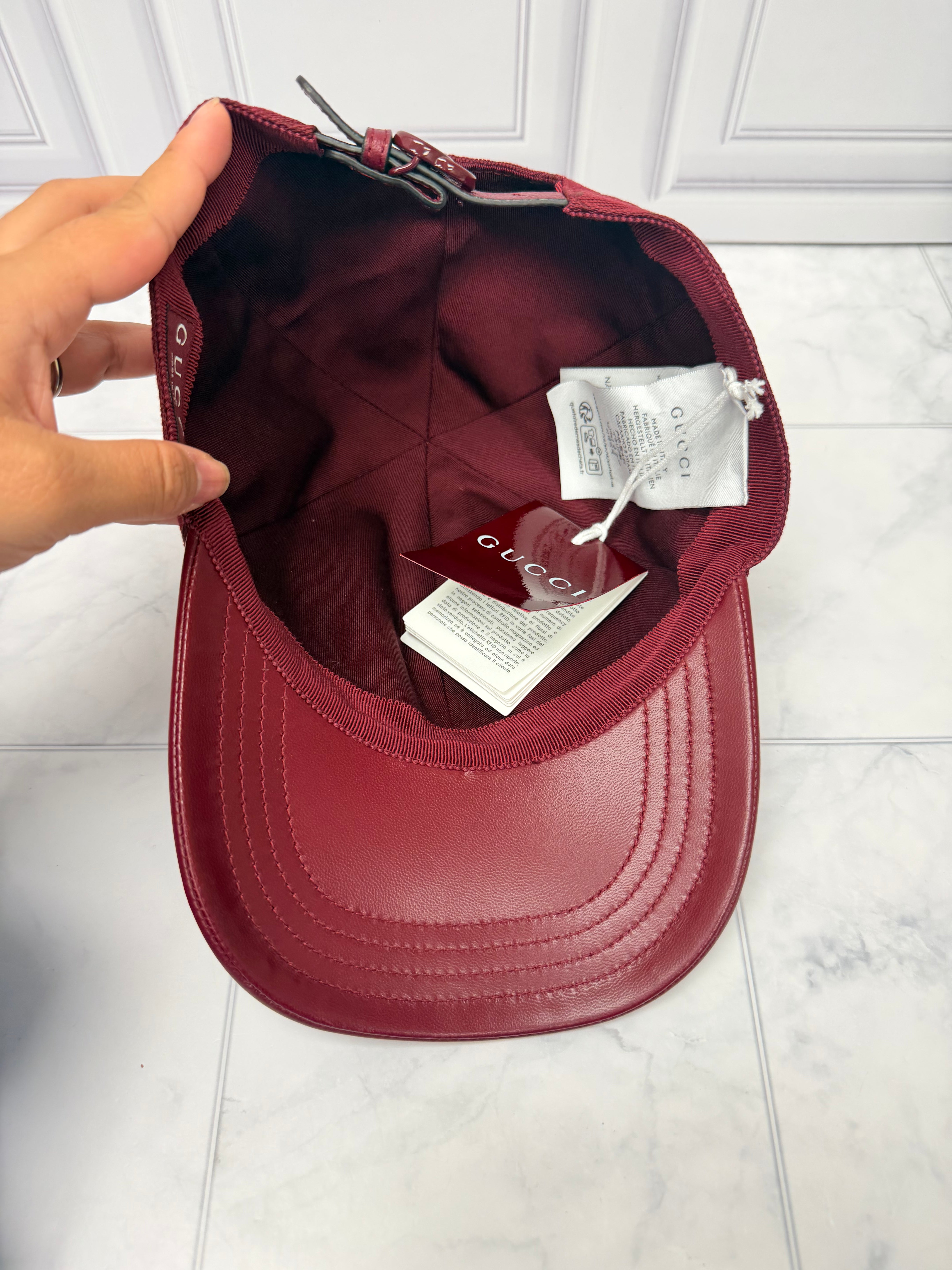 Gucci Rosso Ancora GG Canvas Baseball Cap Size L