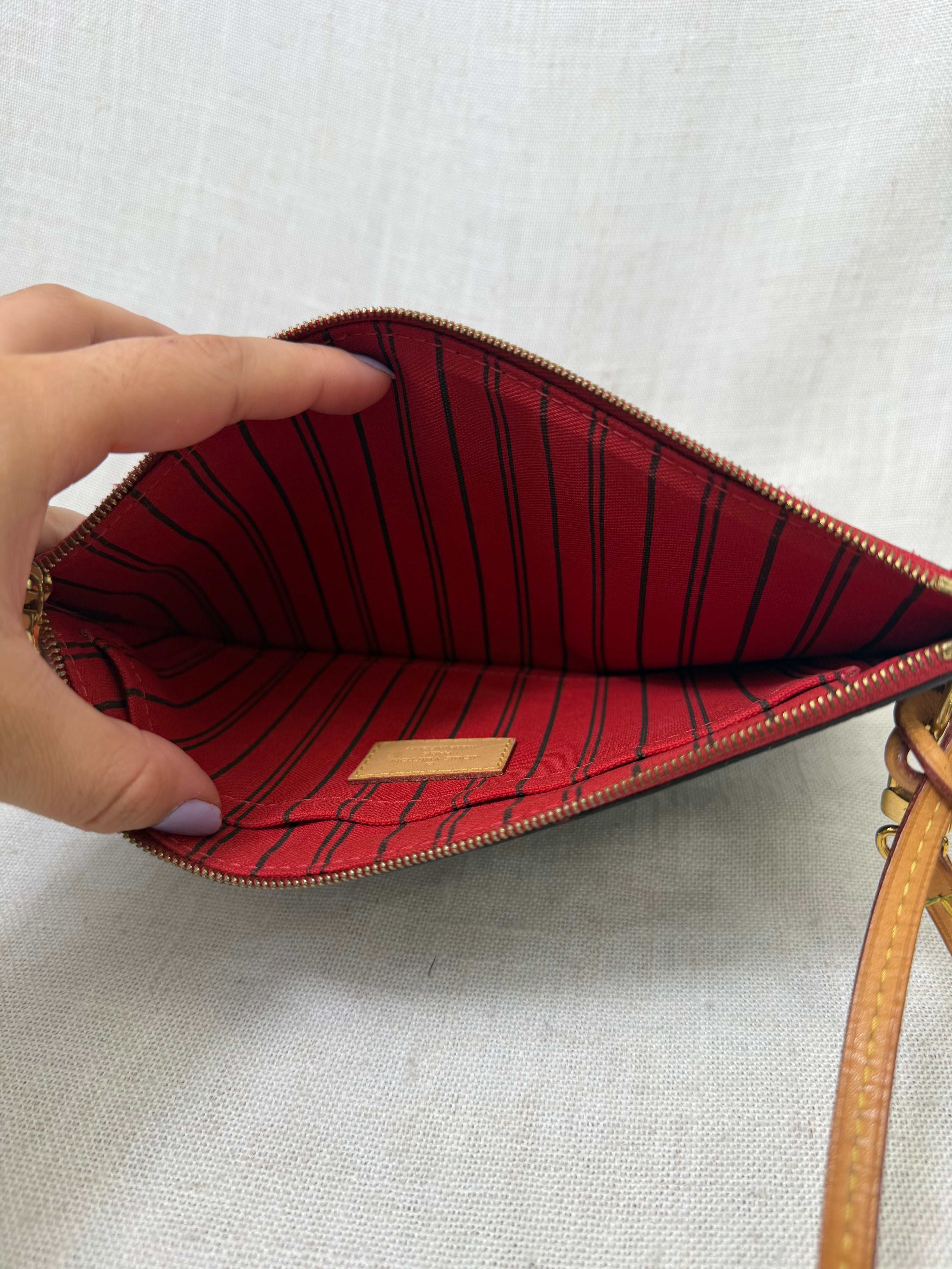 Louis Vuitton Monogram & Red Neverfull GM Pochette