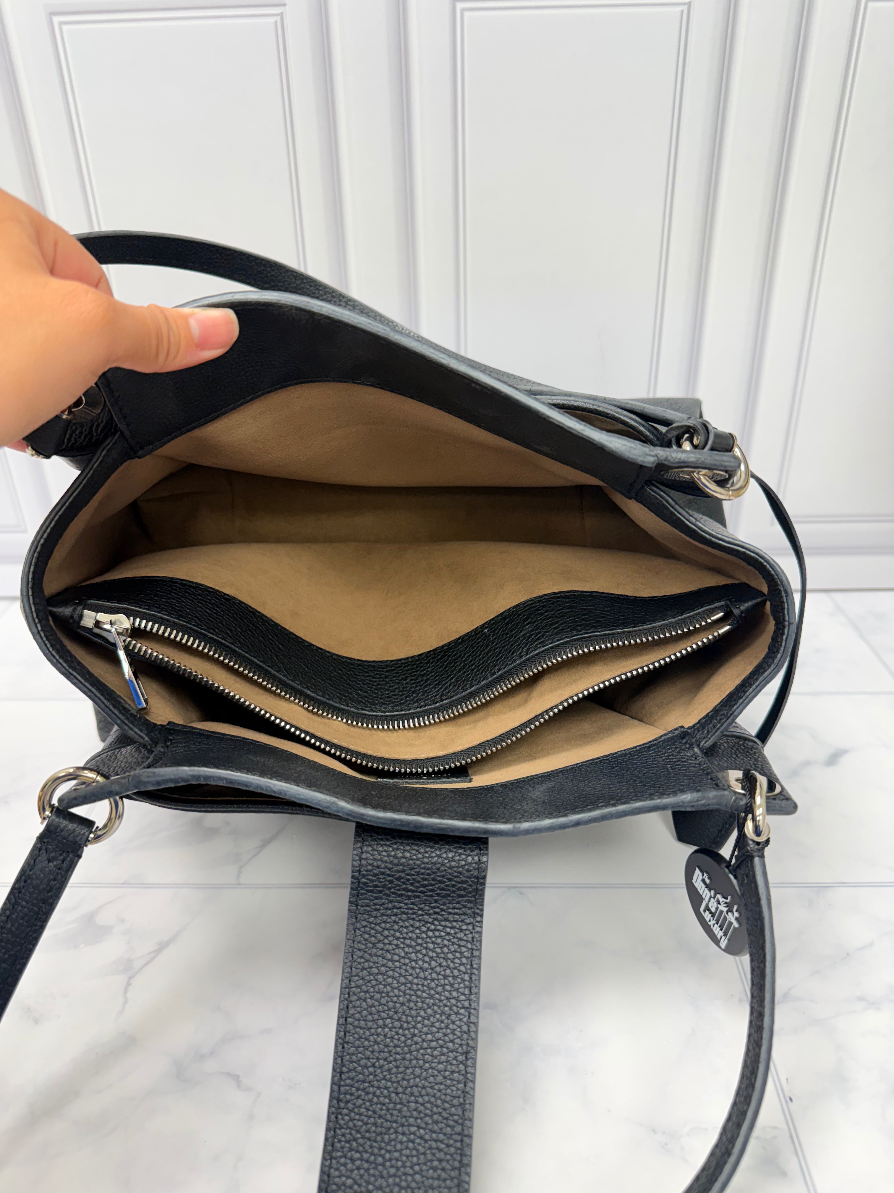 Louis Vuitton Monogram Black Mahina Leather Sevres Bag