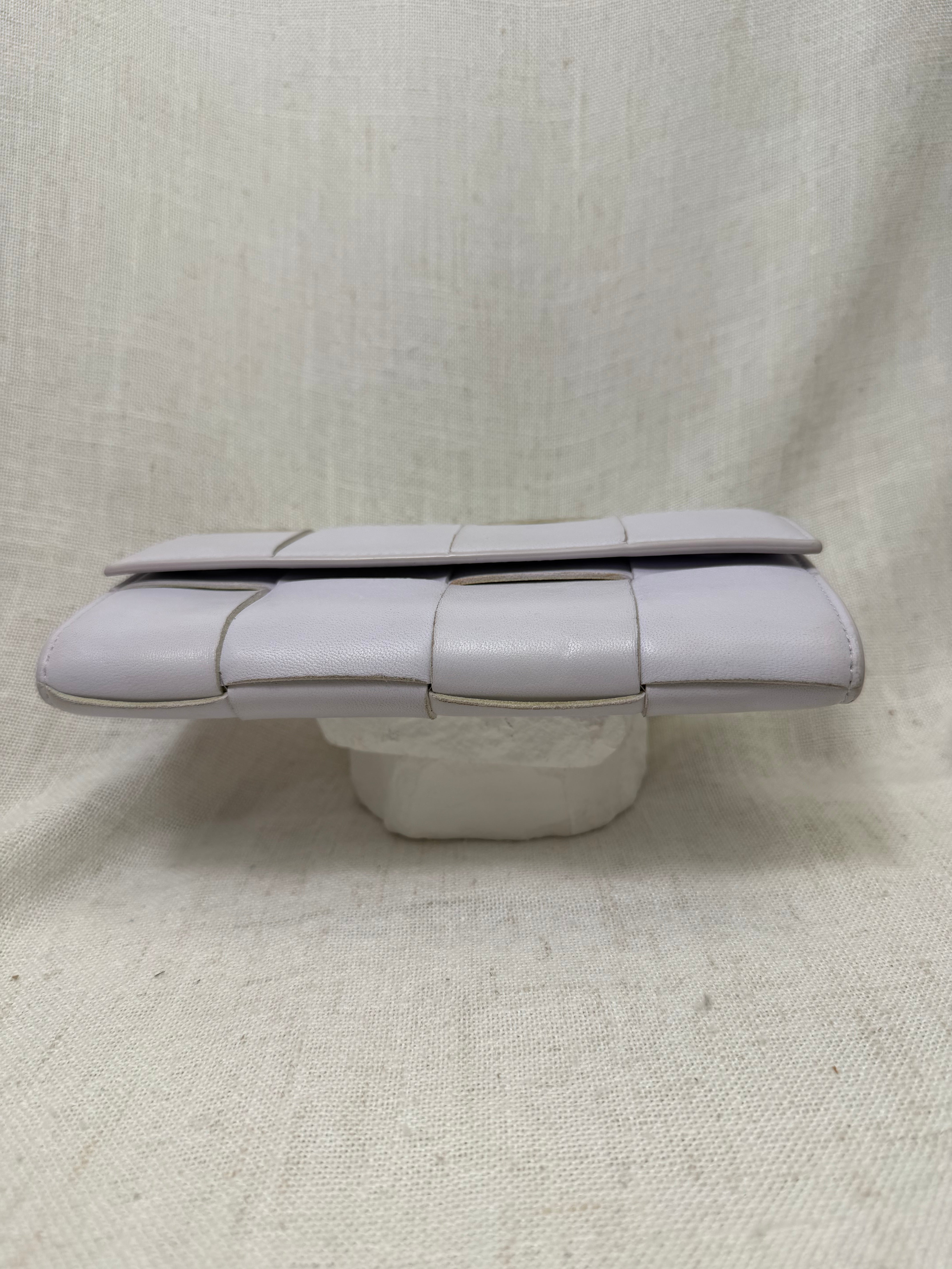 Bottega Veneta Lavender Leather Cassette Flap Wallet