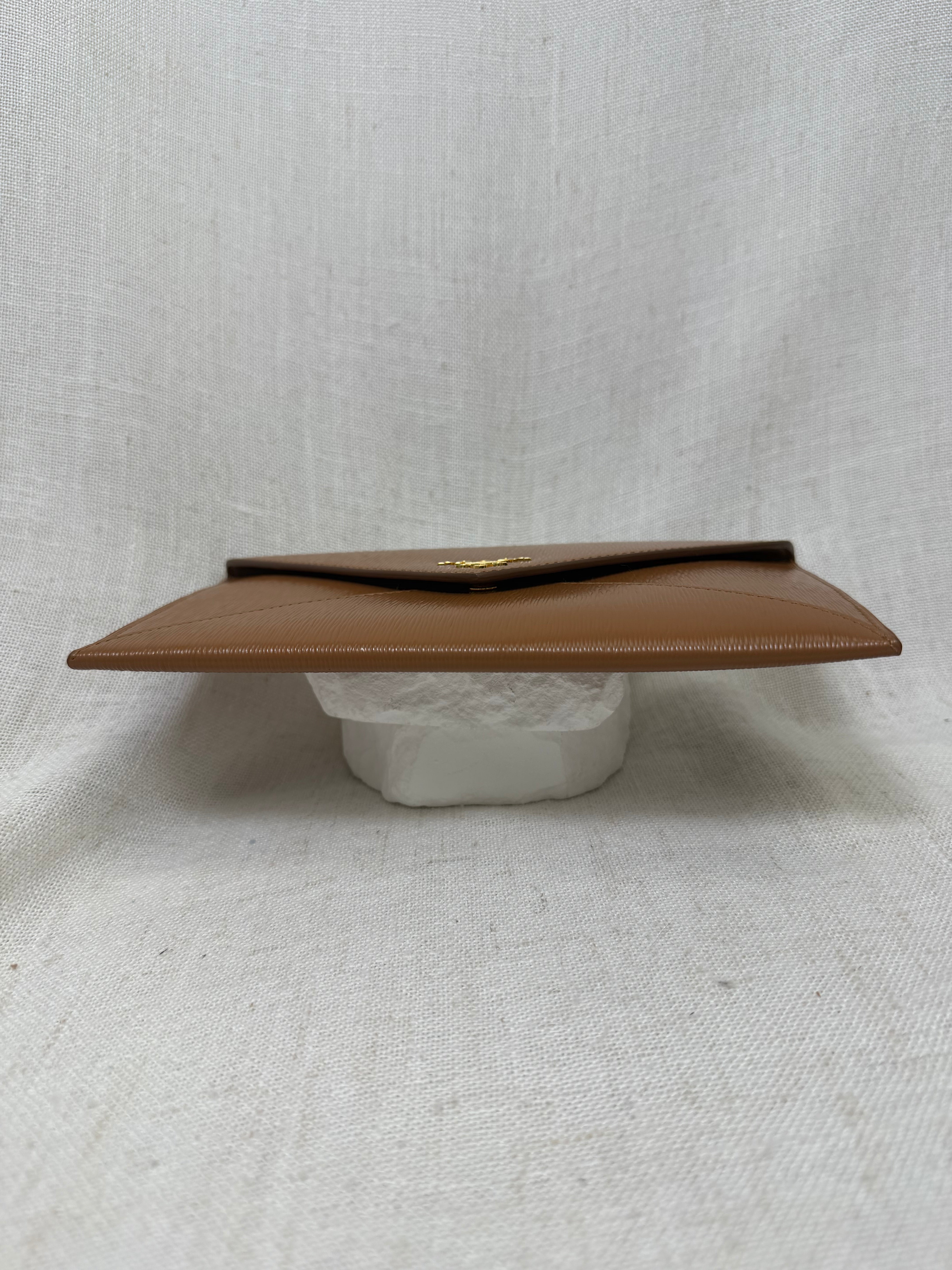 LIKE NEW - Prada Brown Vitello Leather Envelope Wallet