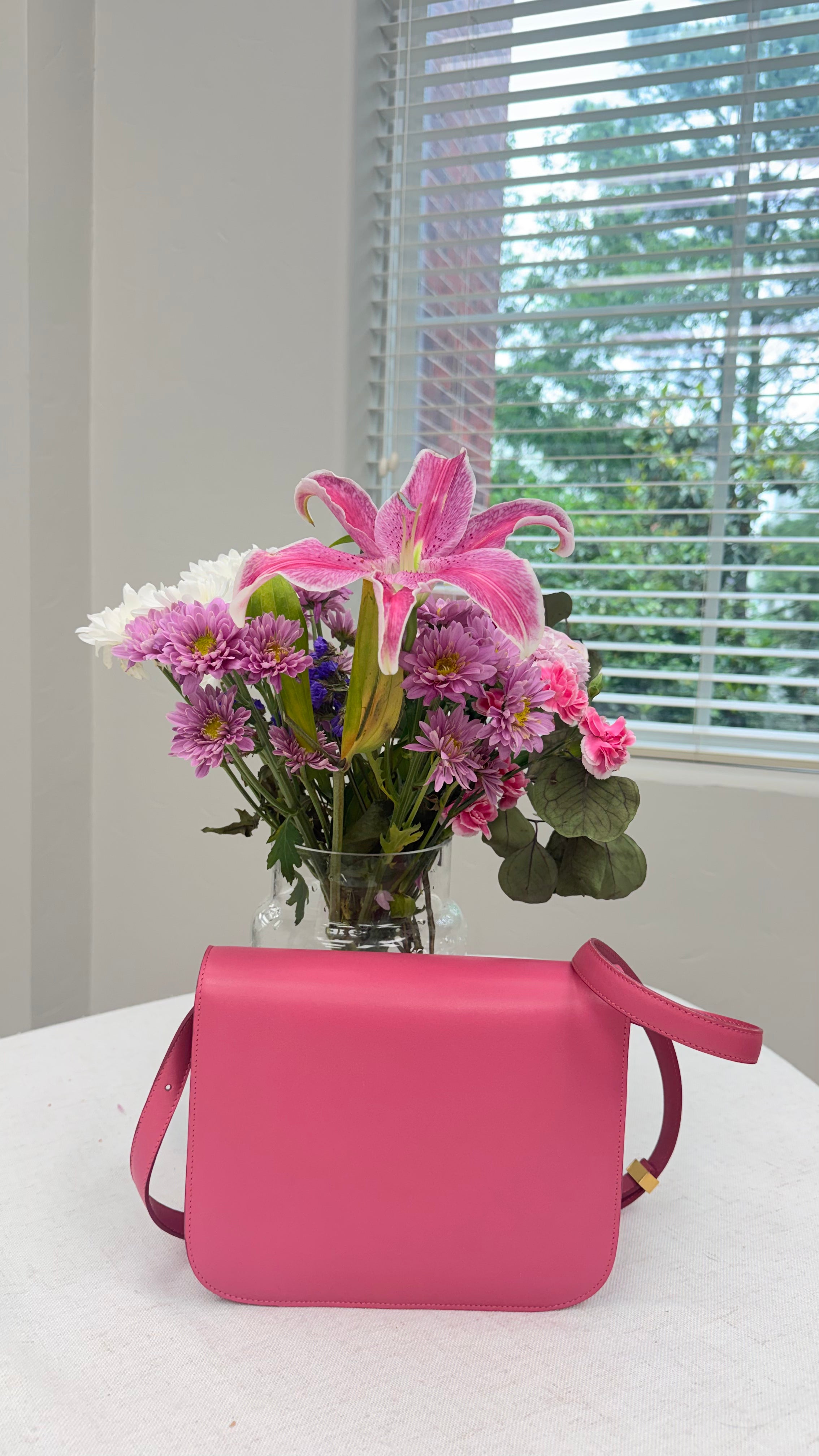 Celine Pink Leather Medium Classic Box Bag