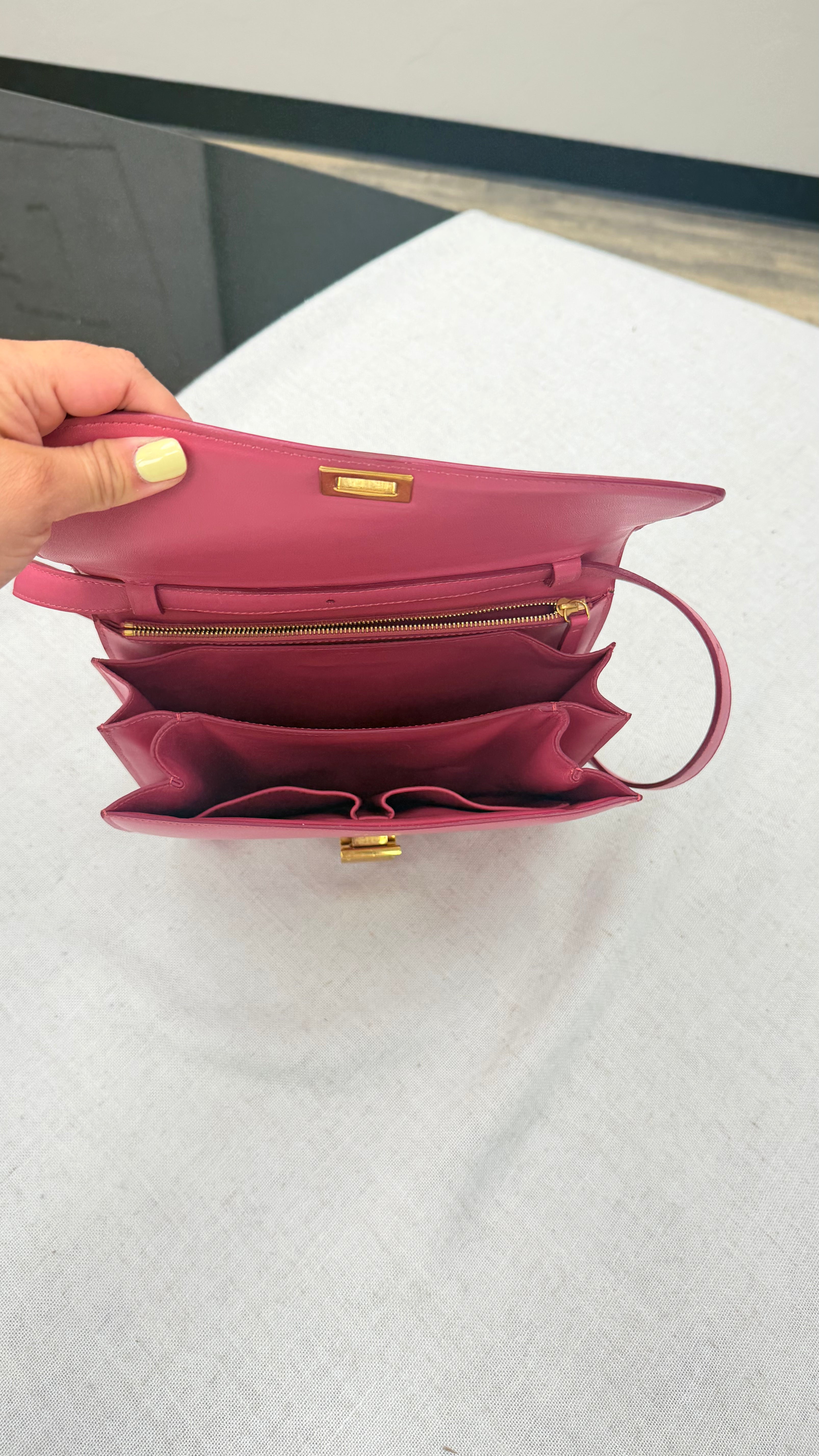 Celine Pink Leather Medium Classic Box Bag