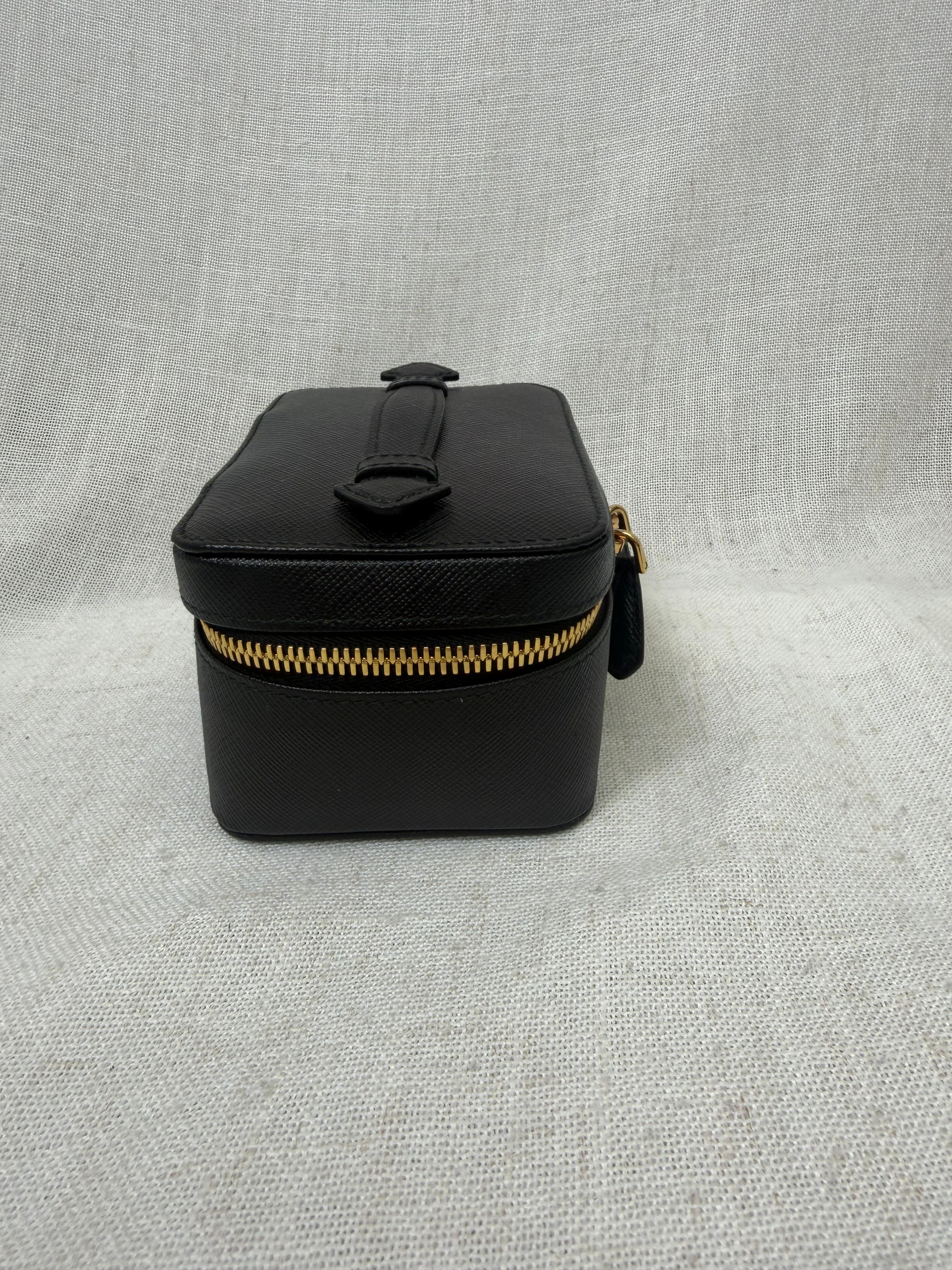 Prada Black Saffiano Leather Beauty Case