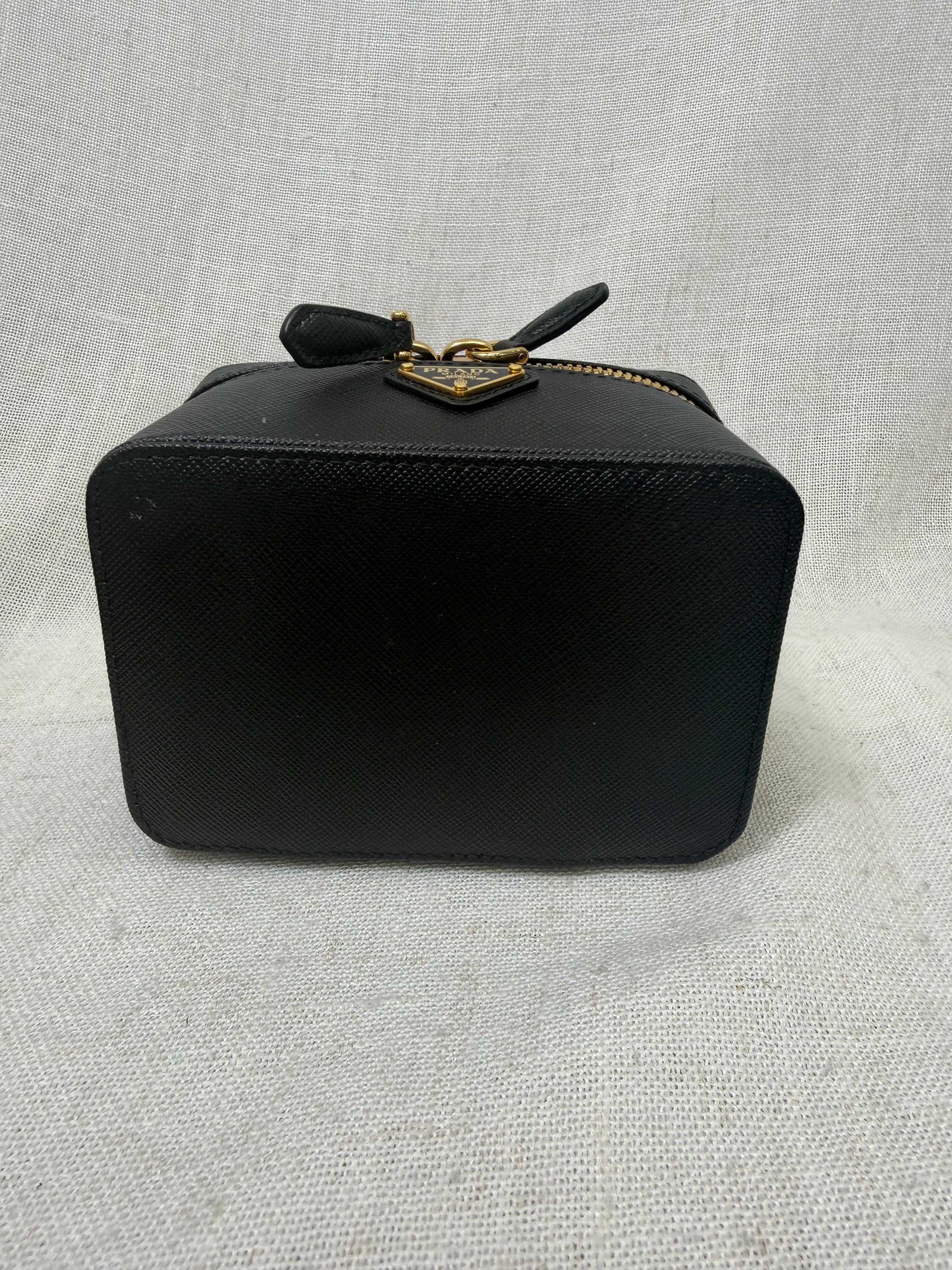 Prada Black Saffiano Leather Beauty Case