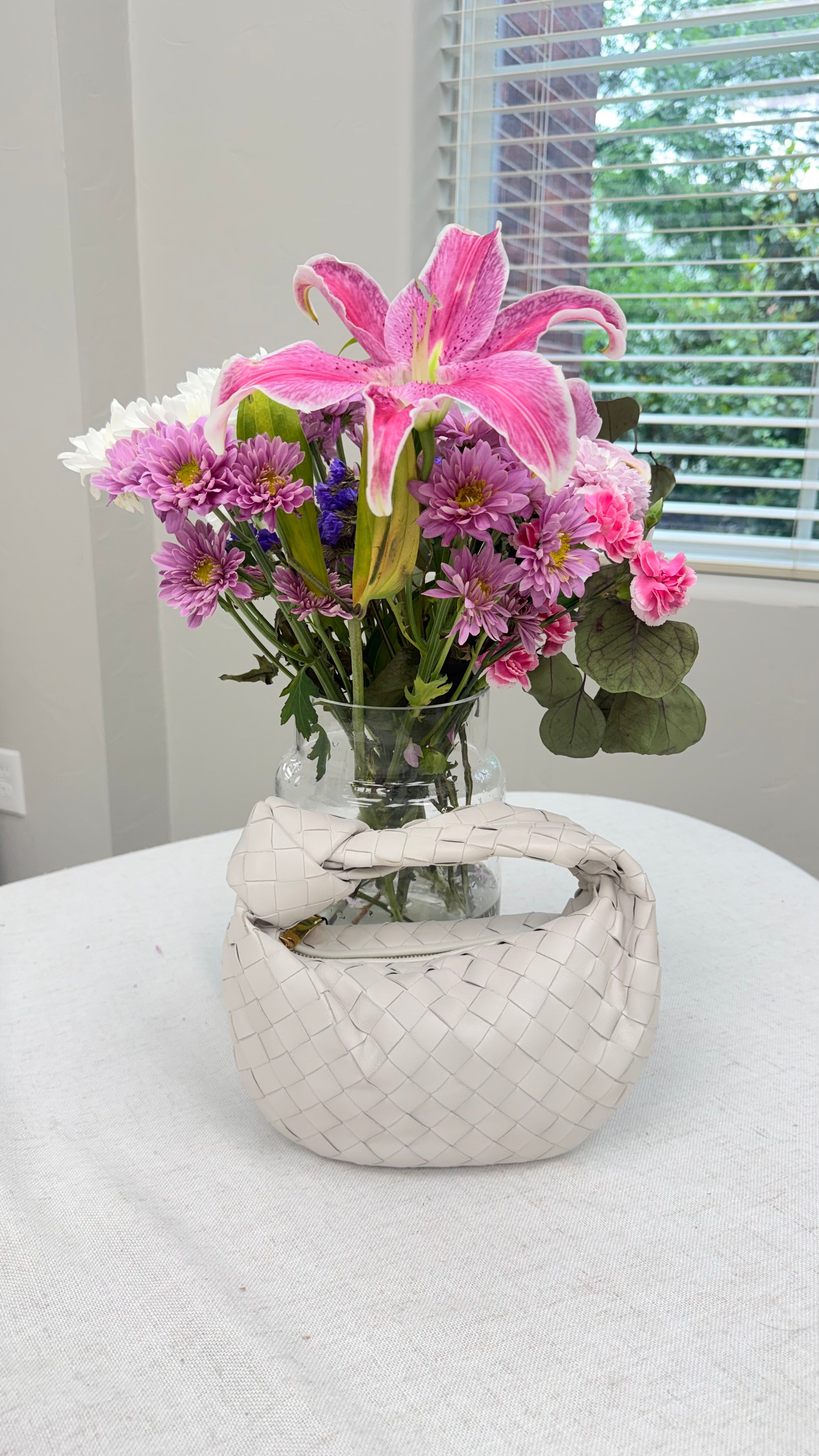 LIKE NEW - Bottega Veneta Chalk White Intrecciato Leather Mini Jodie Bag