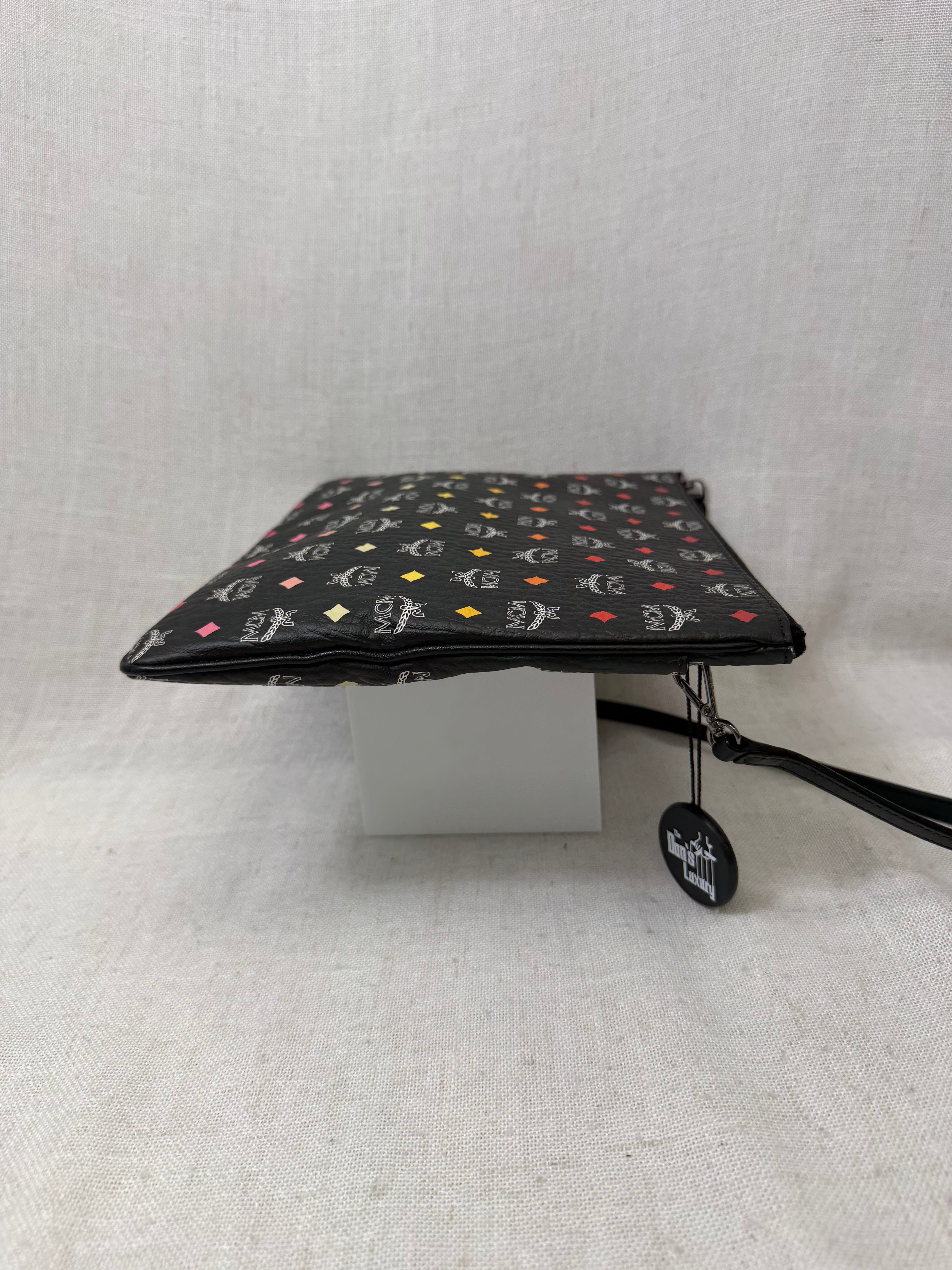 MCM Black Coated Canvas Skyoptic Visetos Crossbody Pouch