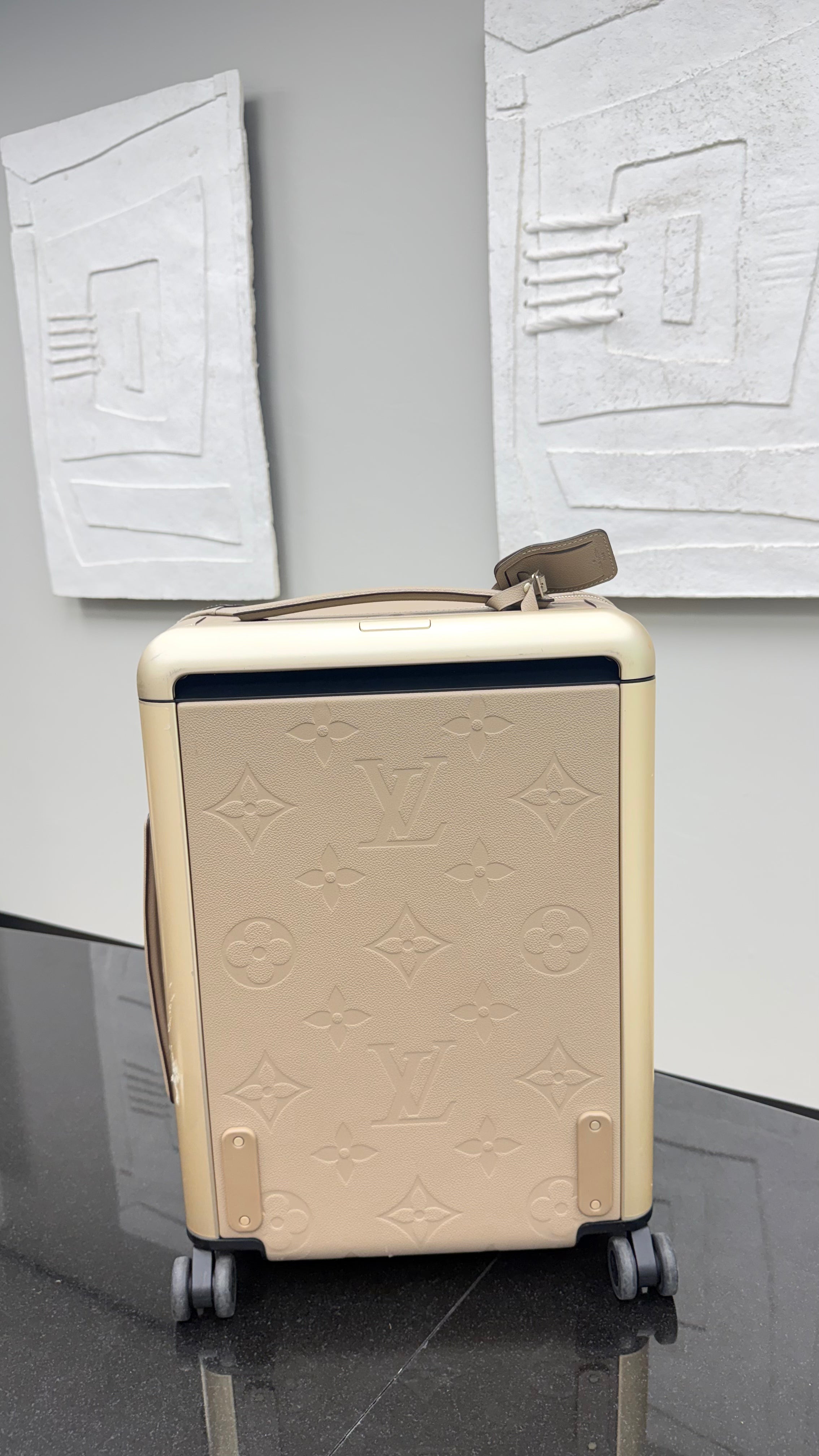 Louis Vuitton Tan Monogram Empreinte Leather Horizon 55 Carry On Suitcase