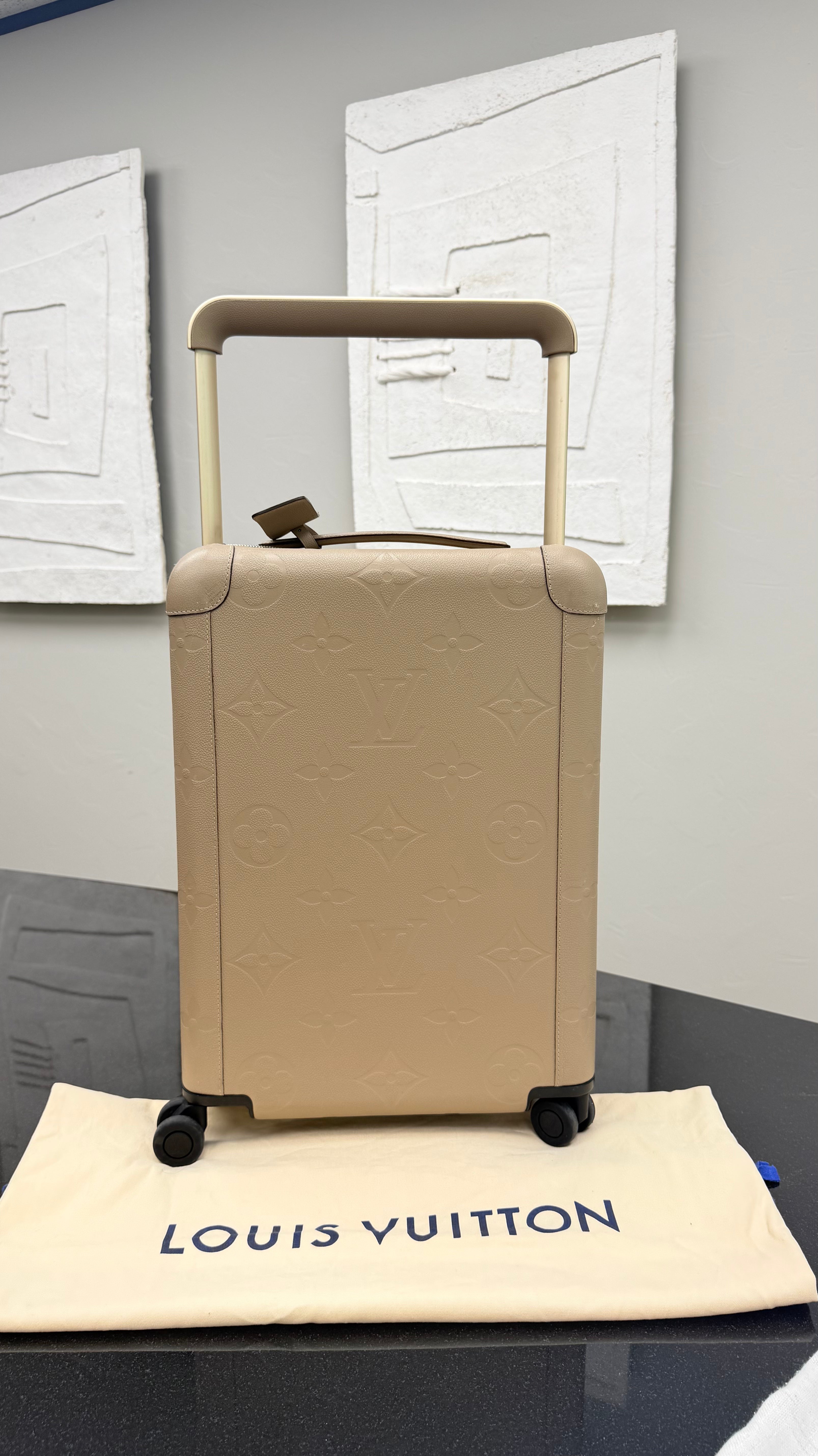 Louis Vuitton Tan Monogram Empreinte Leather Horizon 55 Carry On Suitcase