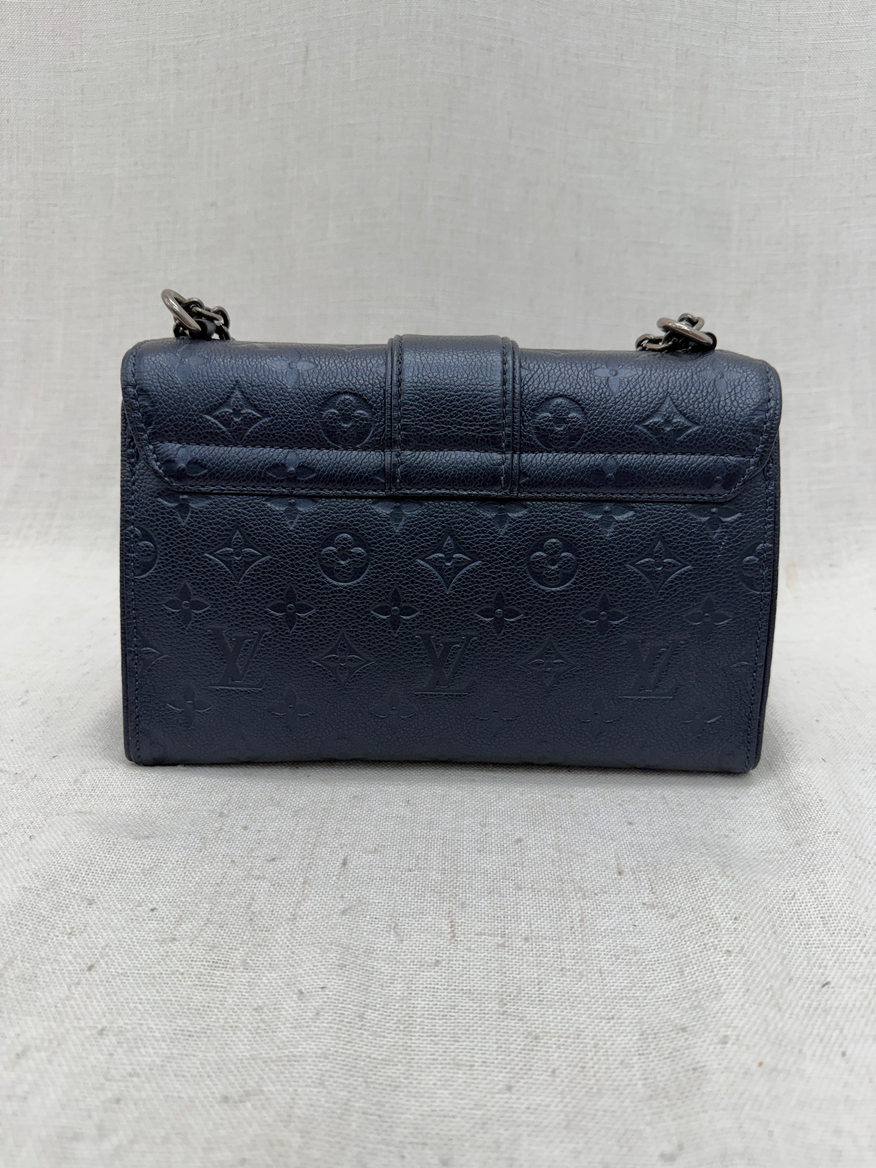 Louis Vuitton Metallic Indigo Blu Empreinte Leather Pins Saint Sulpice PM