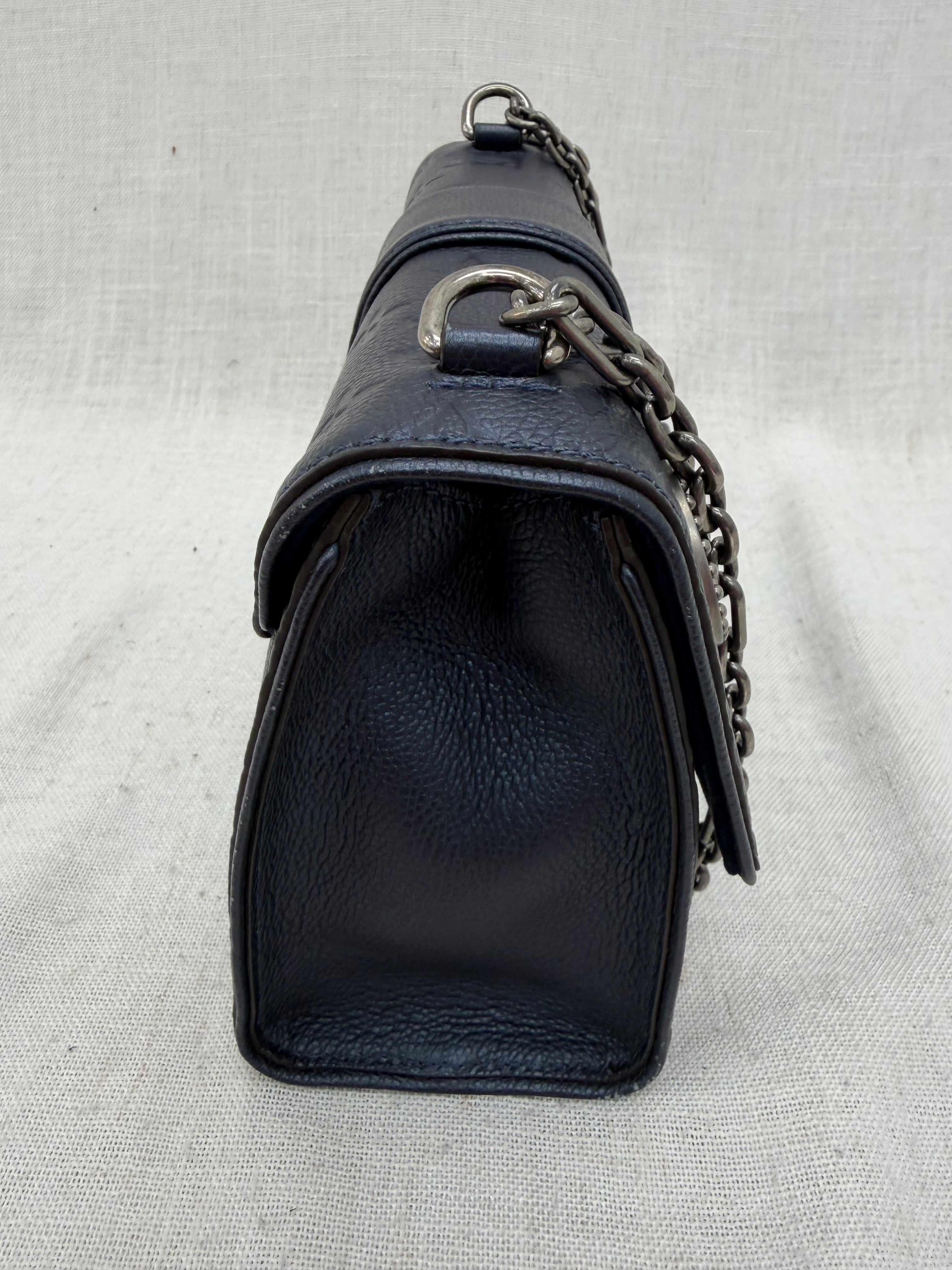 Louis Vuitton Metallic Indigo Blu Empreinte Leather Pins Saint Sulpice PM