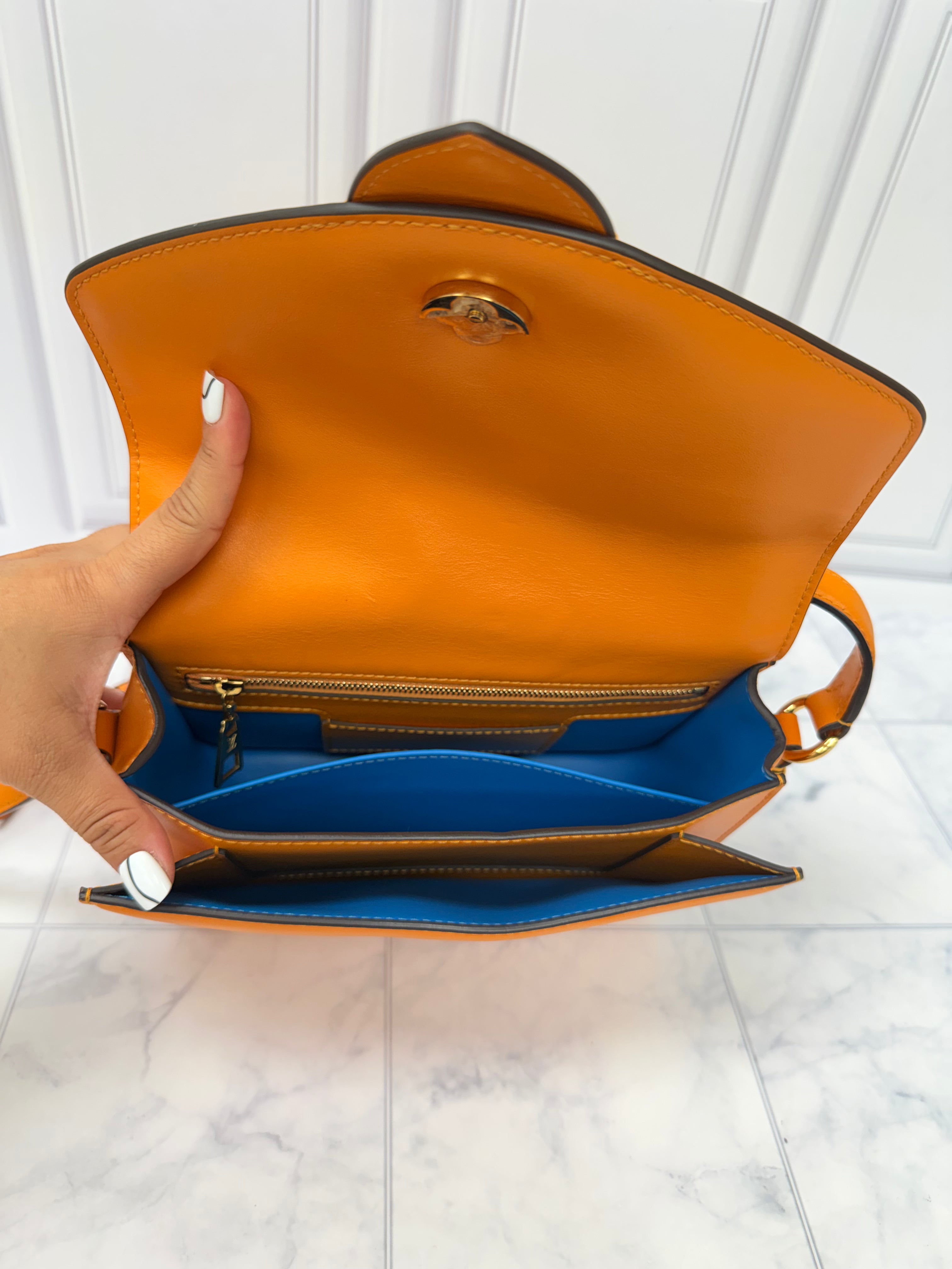 Louis Vuitton Orange Leather Pont 9 Crossbody Bag