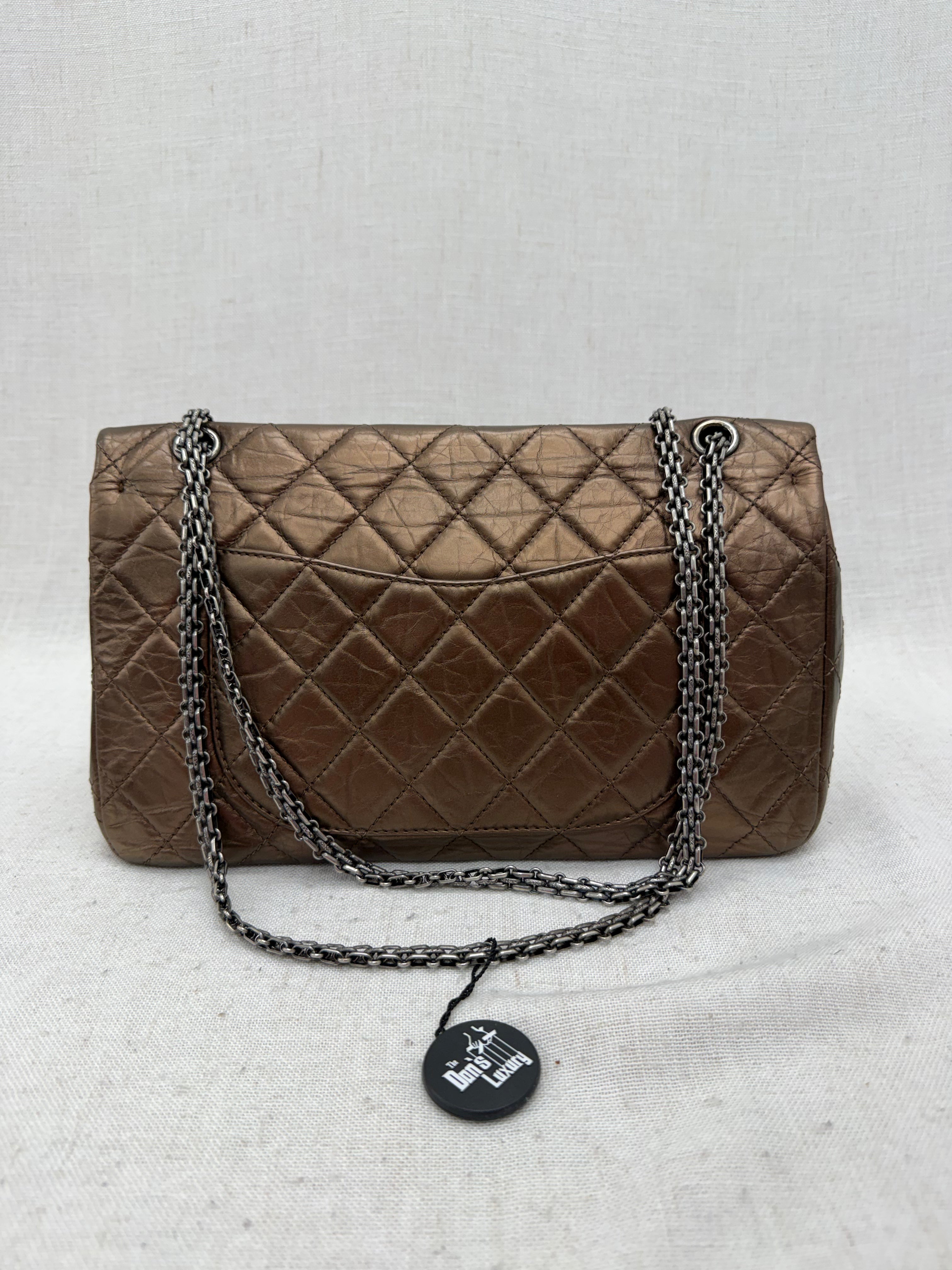 Chanel Bronze Metallic Calfskin Quilted Reissue 2.27 Double Flap Bag