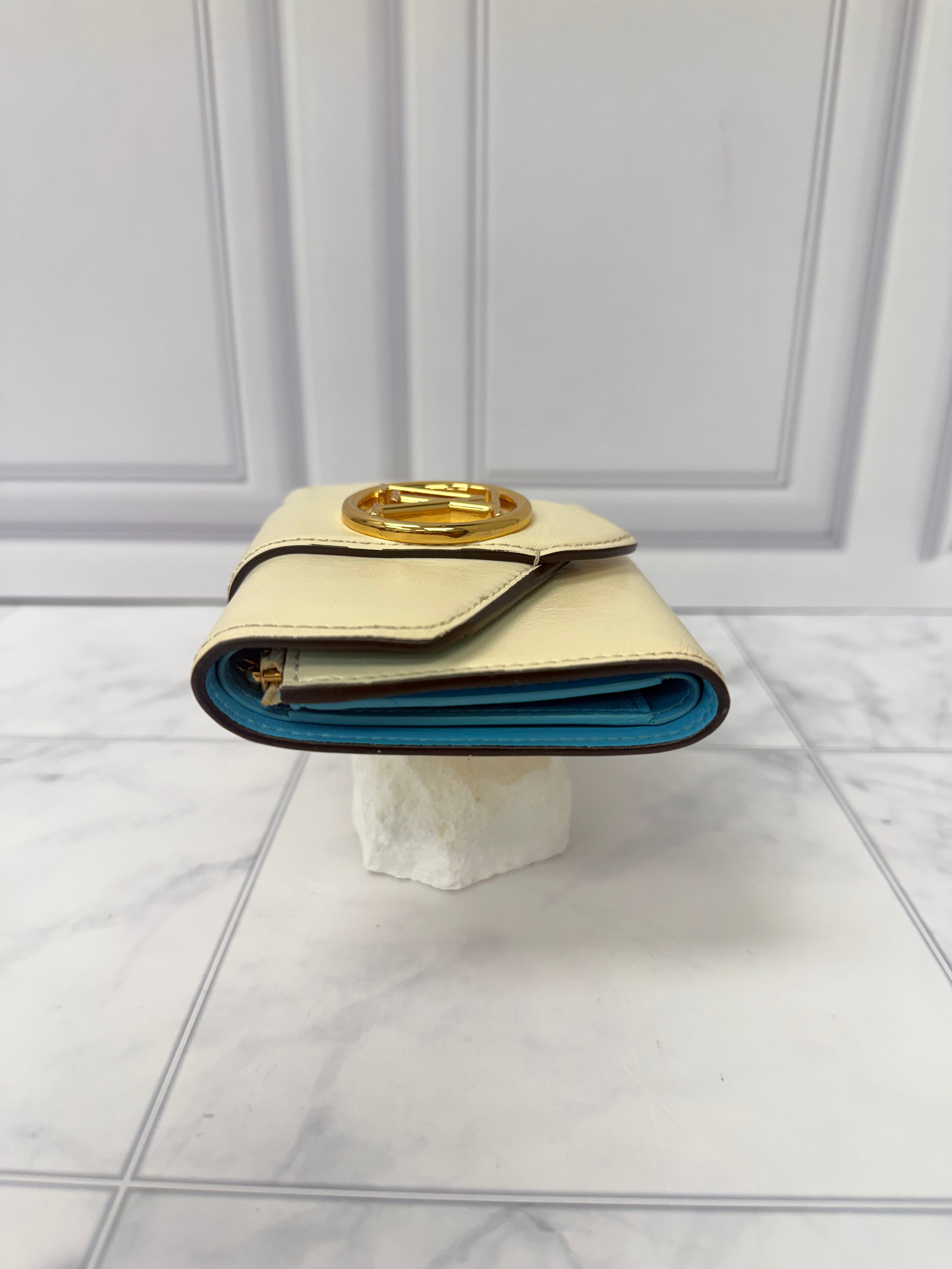 Louis Vuitton Monogram Ivory Leather Compact Wallet