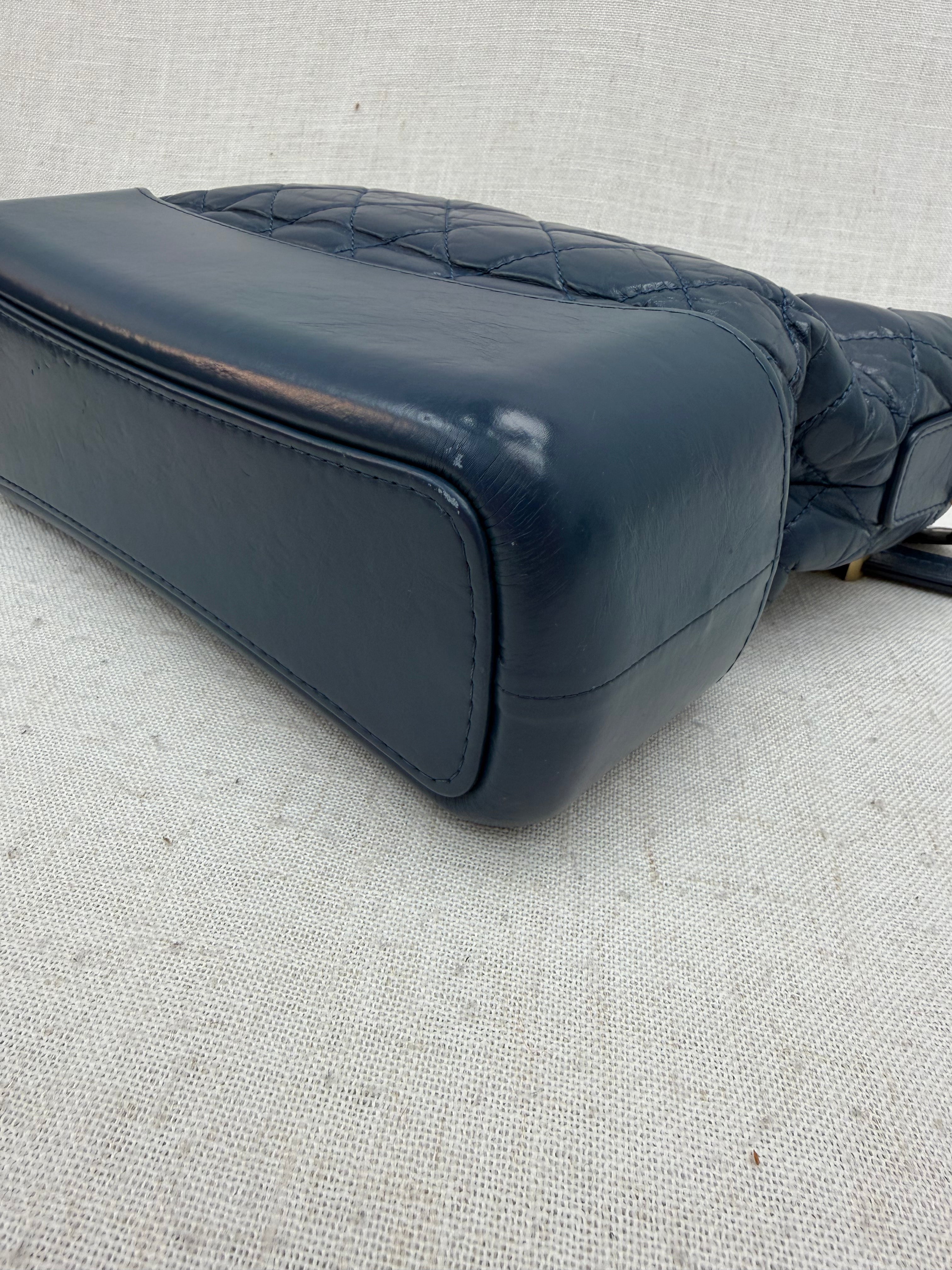 Chanel Navy Blue Quilted Lambskin Large Gabrielle Hobo Bag