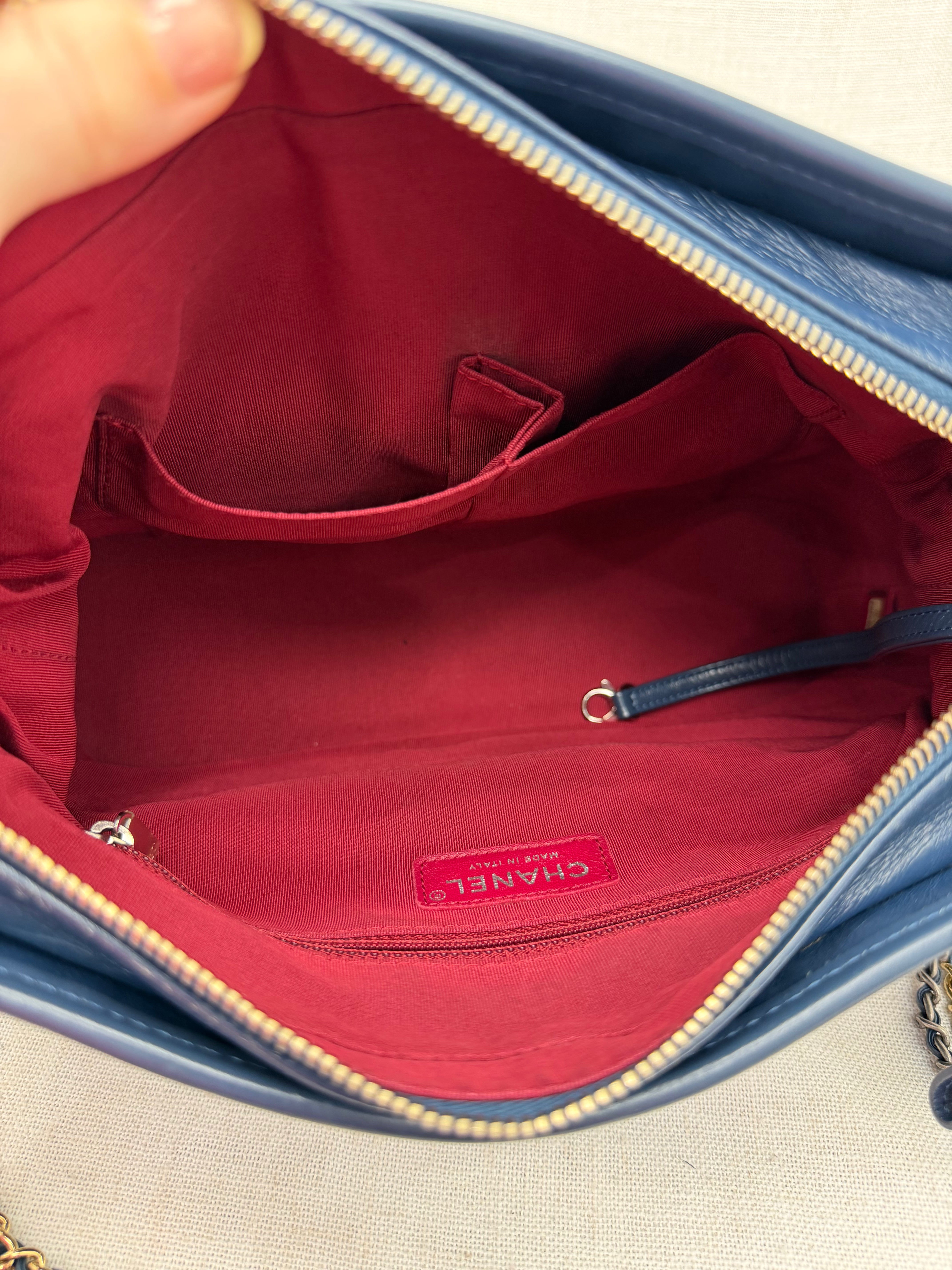 Chanel Navy Blue Quilted Lambskin Large Gabrielle Hobo Bag