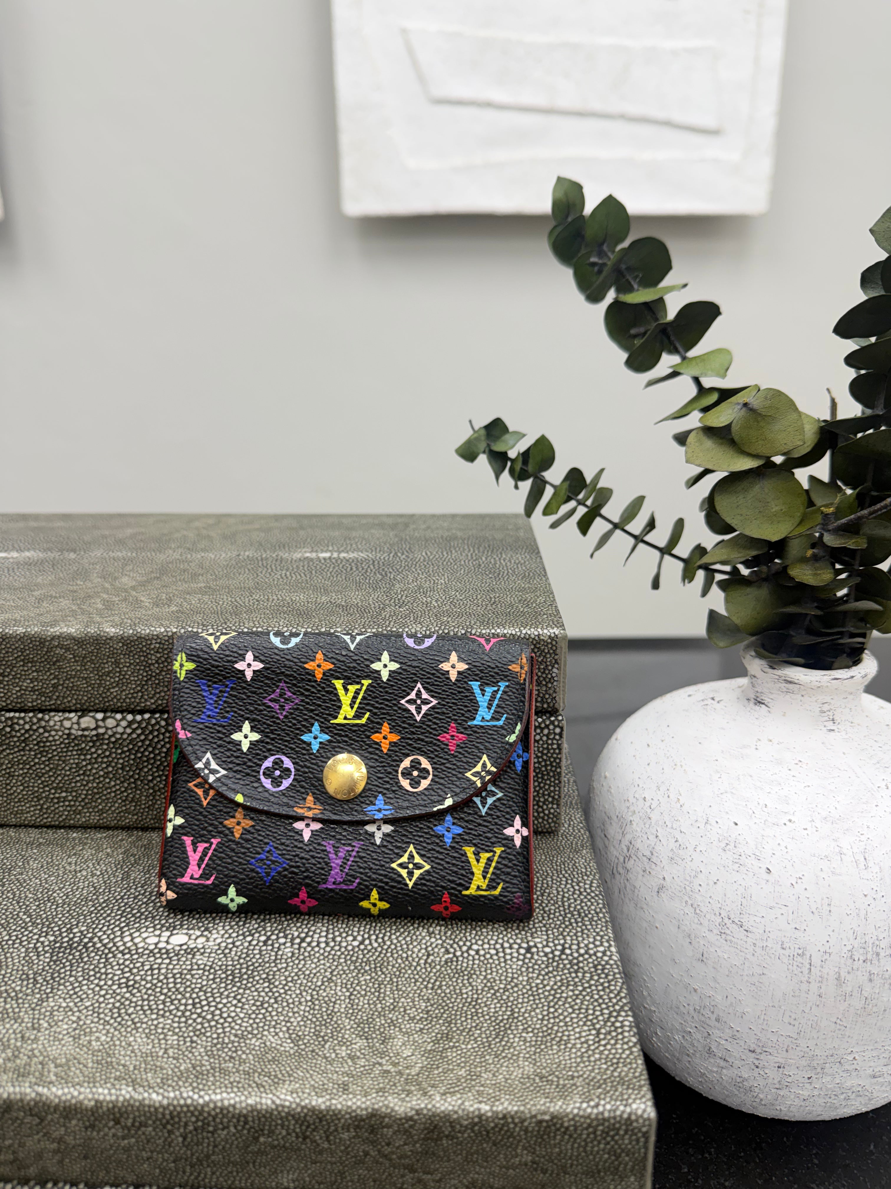 Louis Vuitton Black Multicolor Monogram Card Holder