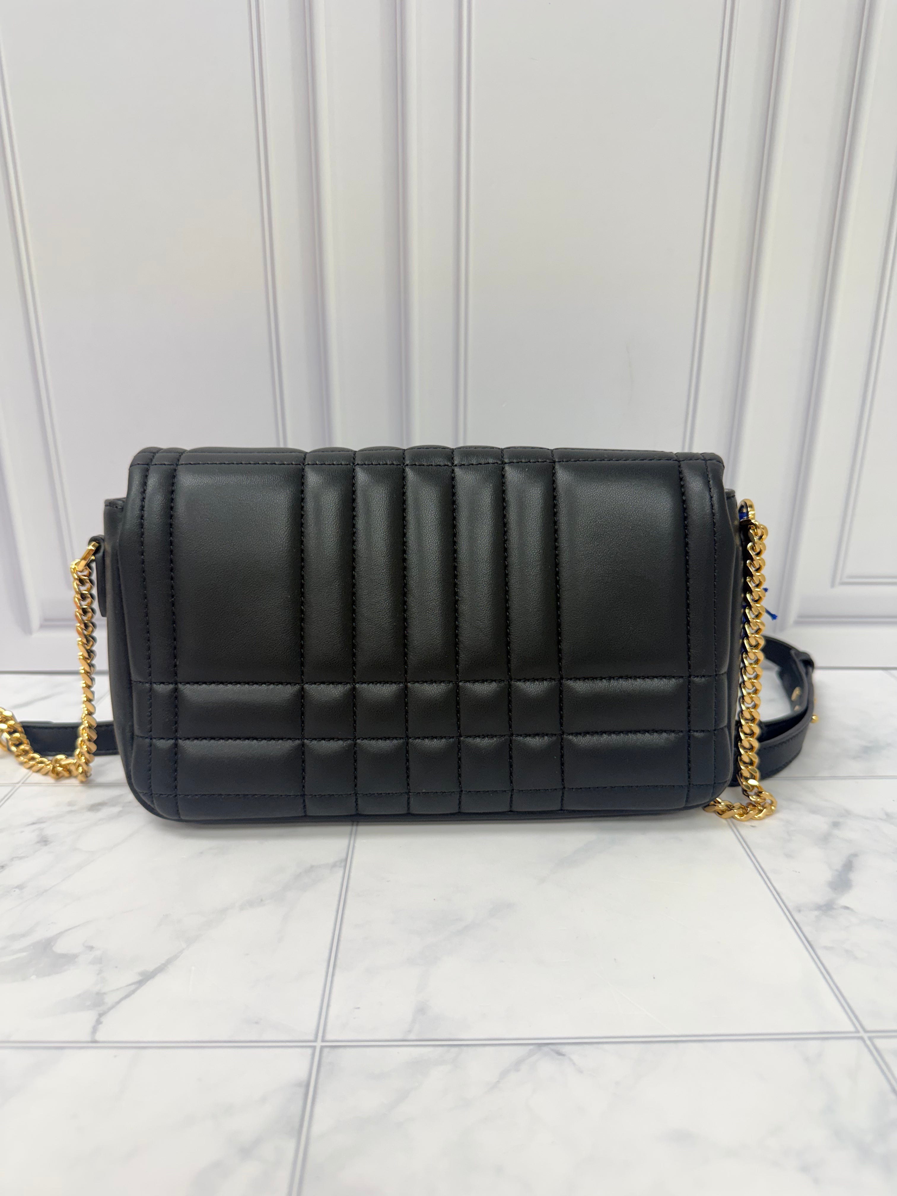 BRAND NEW - Burberry Black Quilted Leather Chain Shoulder Bag